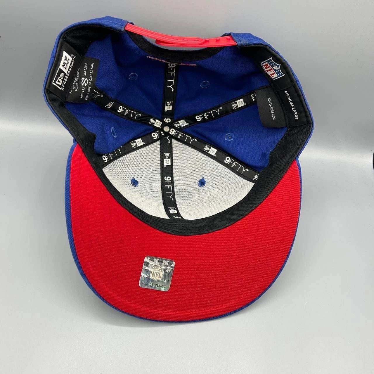 New Era New York Giants Hat Men M-L Blue Red NFL Hat Snap Back Cap Size ONE SIZE - 2 Thumbnail
