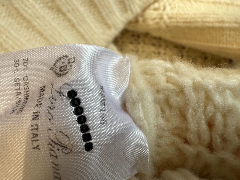 Loro Piana LORO PIANA White waffle, high collar cashmere sweater Size XS / US 0-2 / IT 36-38 - 6 Thumbnail