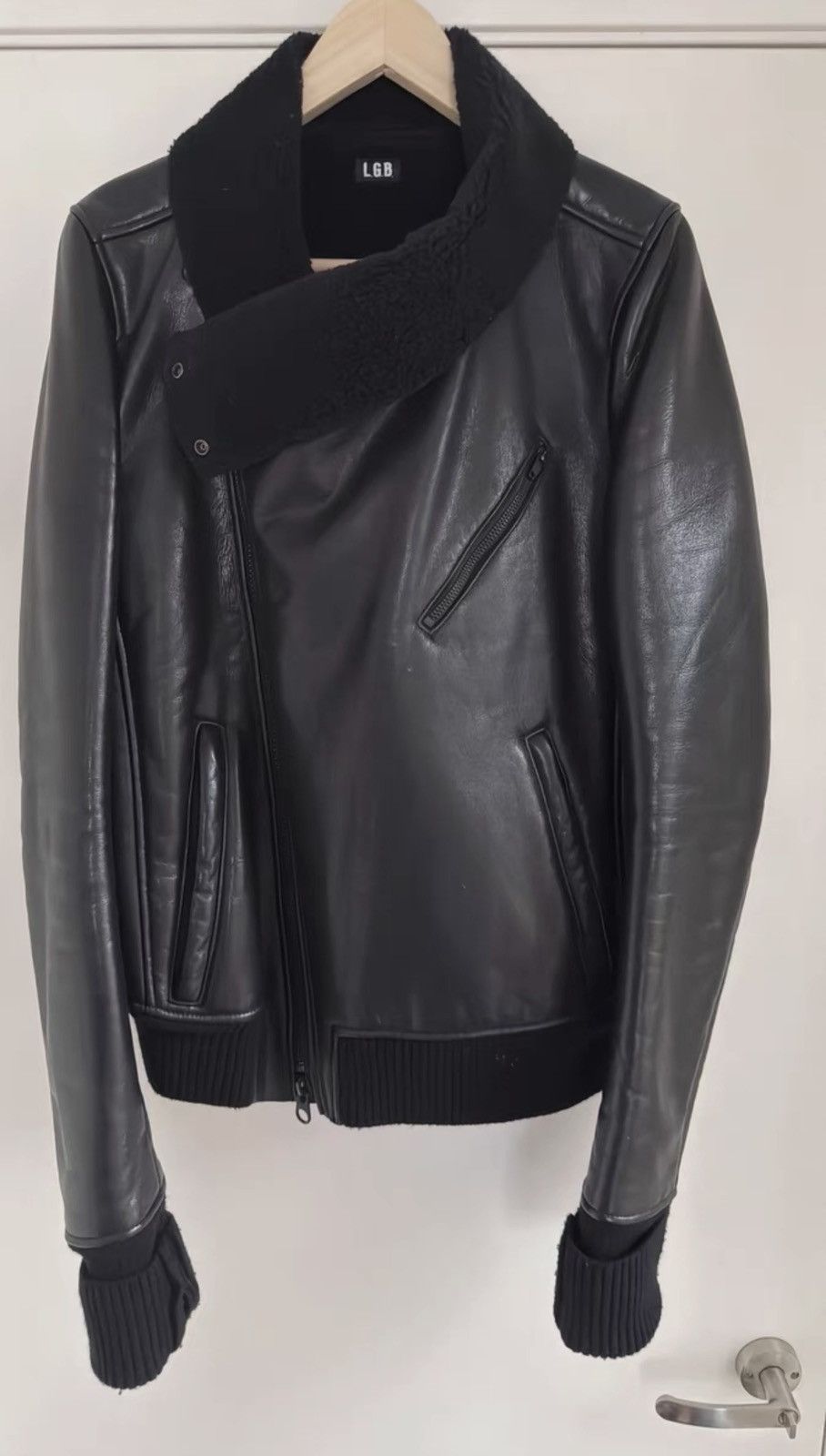 Le Grande Bleu (L.G.B.) LGB, Shearling Leather Jacket Size US M / EU 48-50 / 2 - 3 Thumbnail