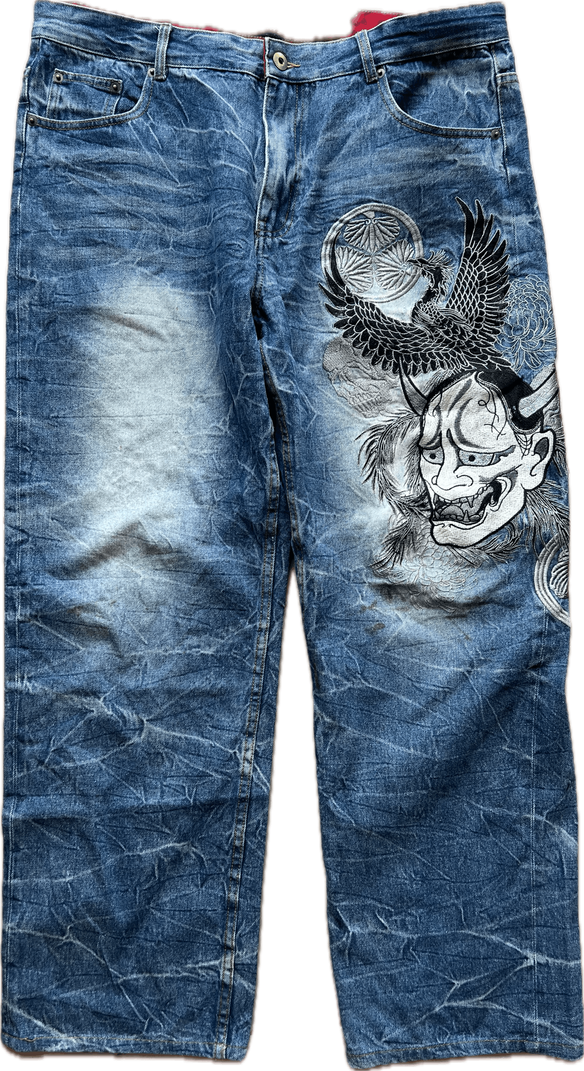 Japanese Brand FUGUTAITEN Vintage Japanese Embroidered Jeans Size US 38 / EU 54 - 1 Thumbnail