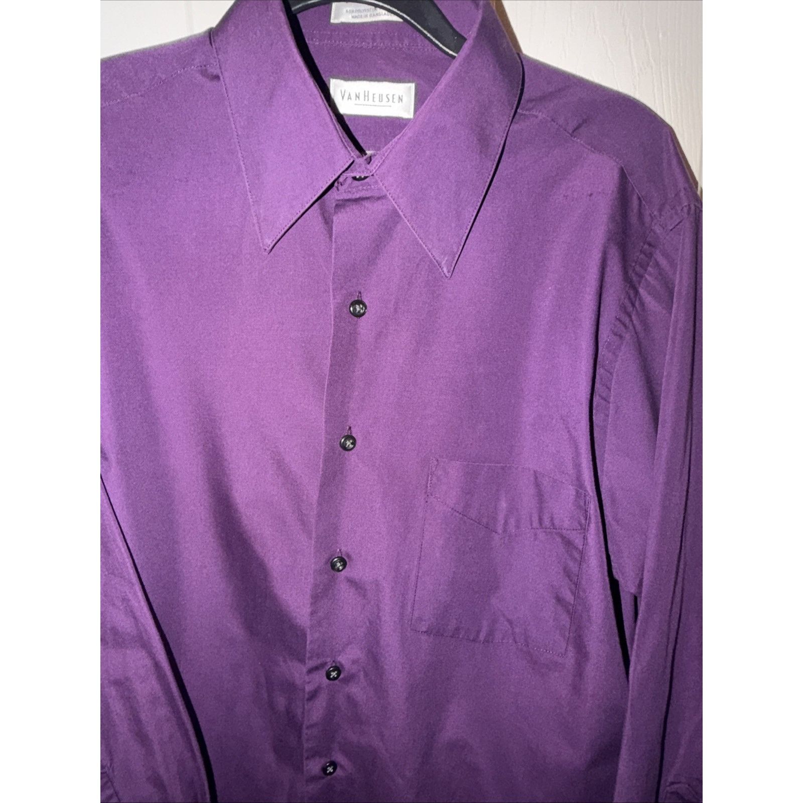 Van Heusen Van Heusen Purple Dress Shirt Medium Size US M / EU 48-50 / 2 - 2 Thumbnail