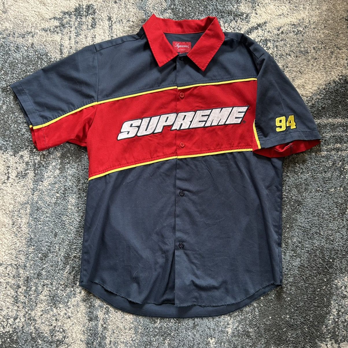 Supreme SPRiNG SUMMER 2018 LiGHT NAVY COLOR BLOCKED WORK SHiRT Size US M / EU 48-50 / 2 - 5 Thumbnail