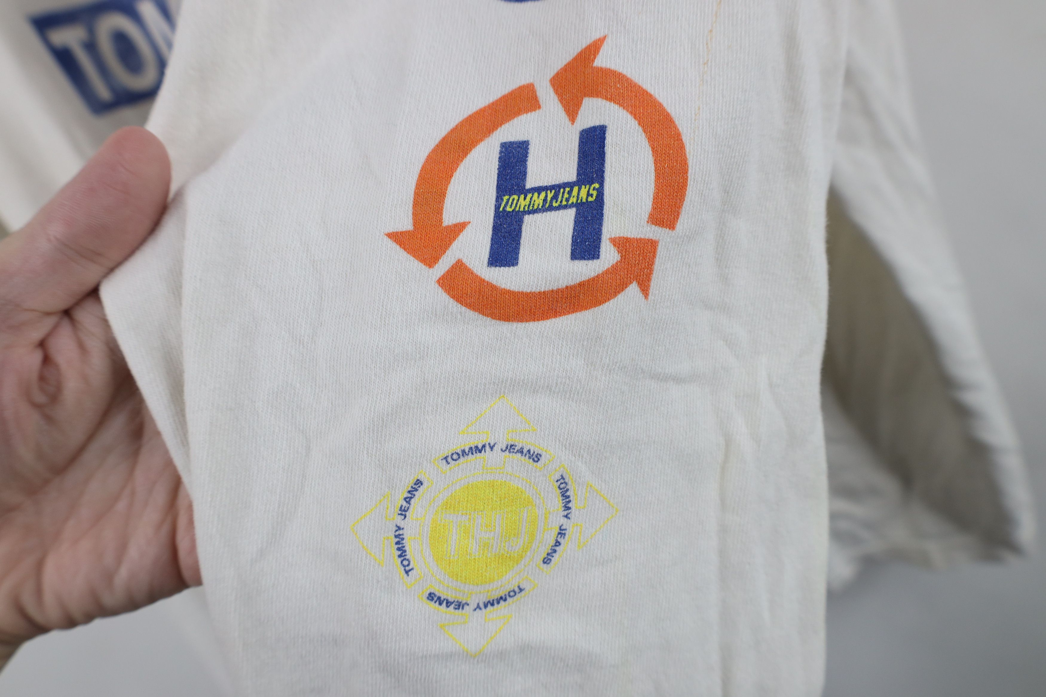 Vintage 90s Tommy Hilfiger Long Sleeve T-Shirt White USA