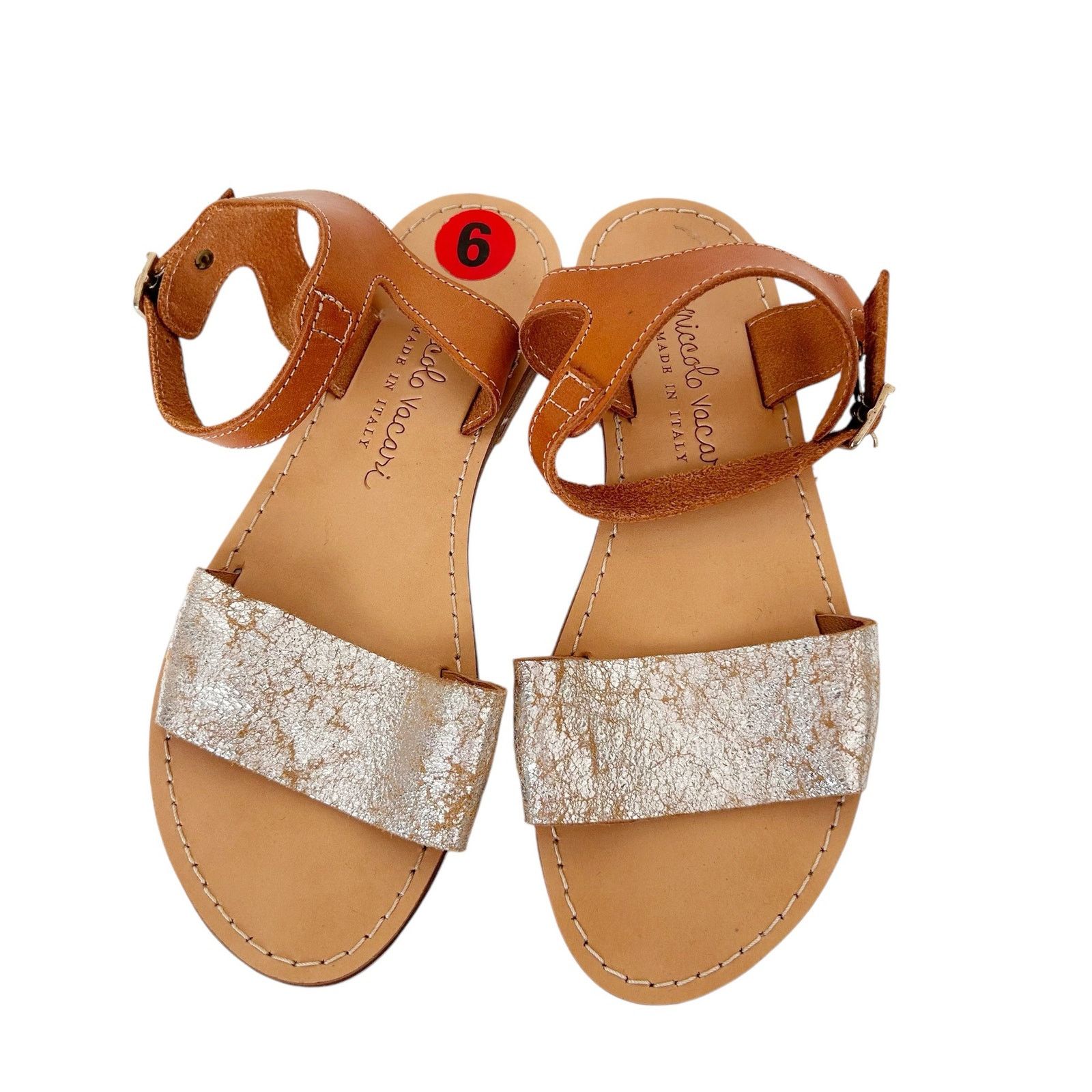 Other Niccolo Vacari Silver Leather Sandals Sz 6 Size US 6 / IT 36 - 3 Thumbnail