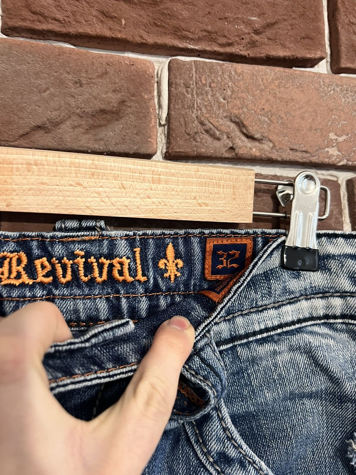 Rock Revival Rare Vintage Rock Revival Drip Denim Jeans Pants USA 32 Size US 32 / EU 48 - 6 Thumbnail