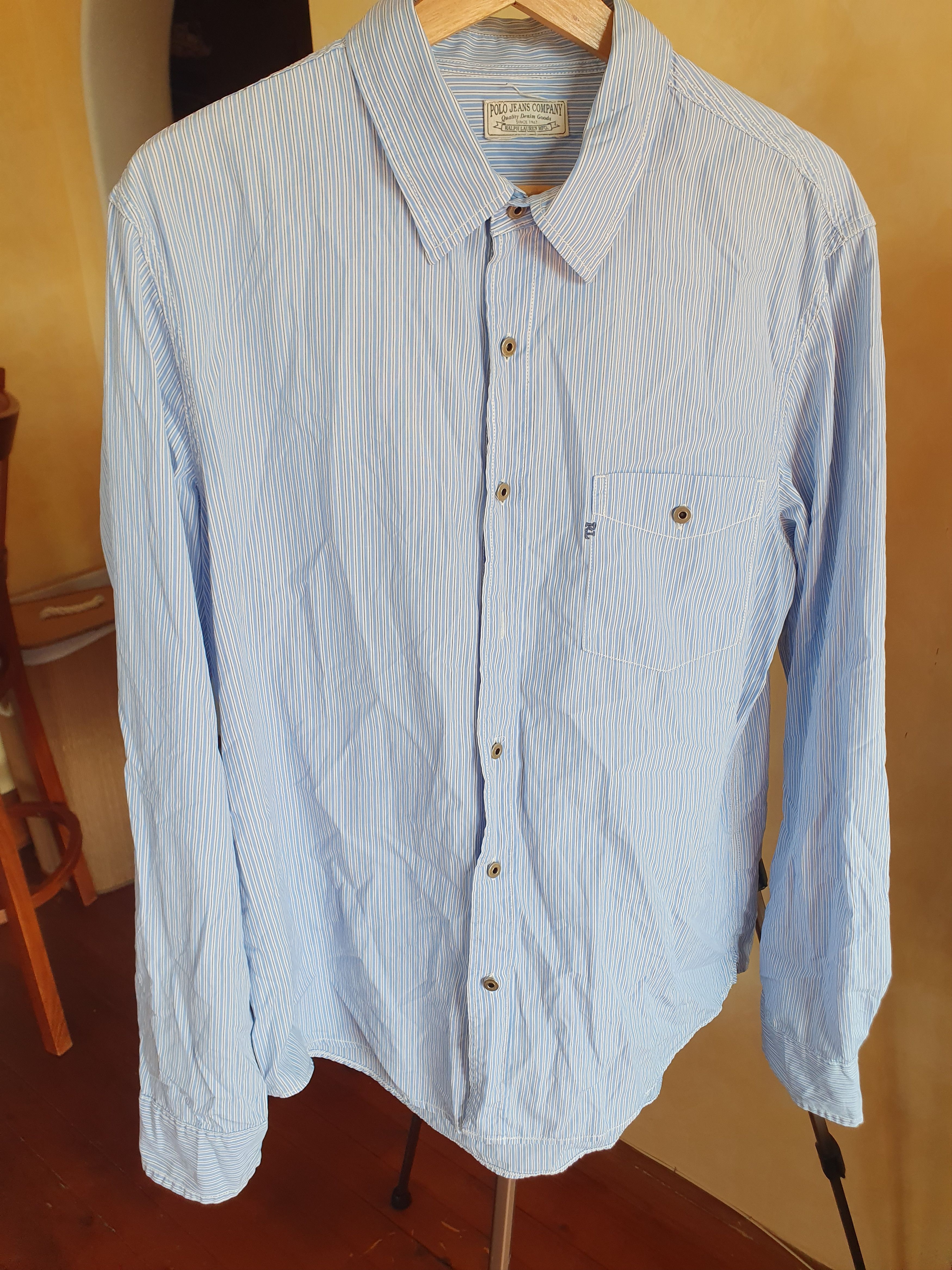 Polo Ralph Lauren Polo Ralph Lauren Polo Jeans Company Pin Striped Shirt sz L Size US L / EU 52-54 / 3 - 5 Thumbnail