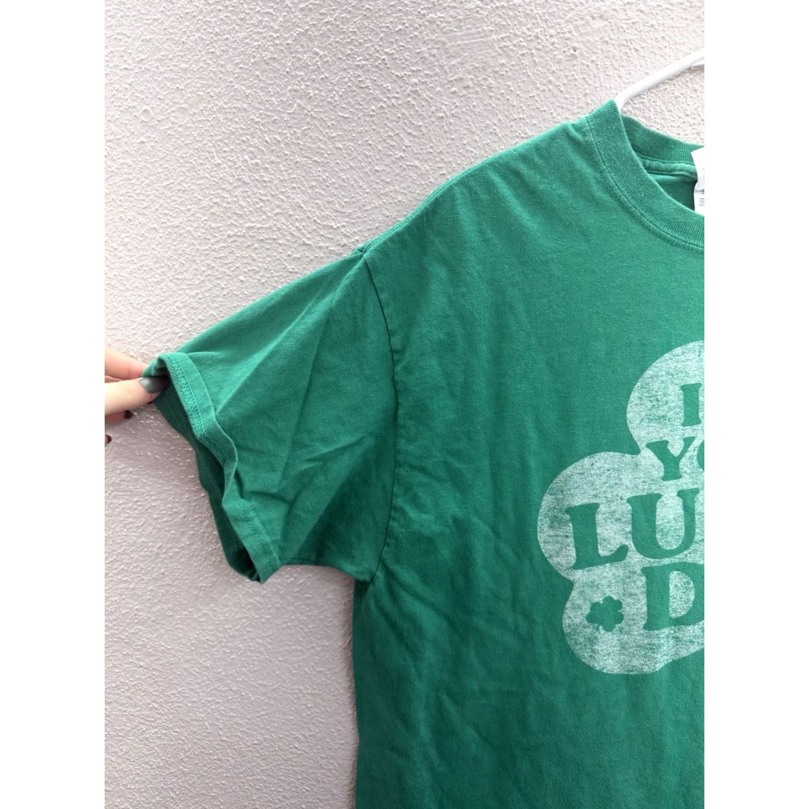 Gildan Gildan T-Shirt Green Short Sleeve Lucky Day Shamrock ST. Patty Size L Unisex Adults Crew Neck Vintage No Size US L / EU 52-54 / 3 - 3 Thumbnail