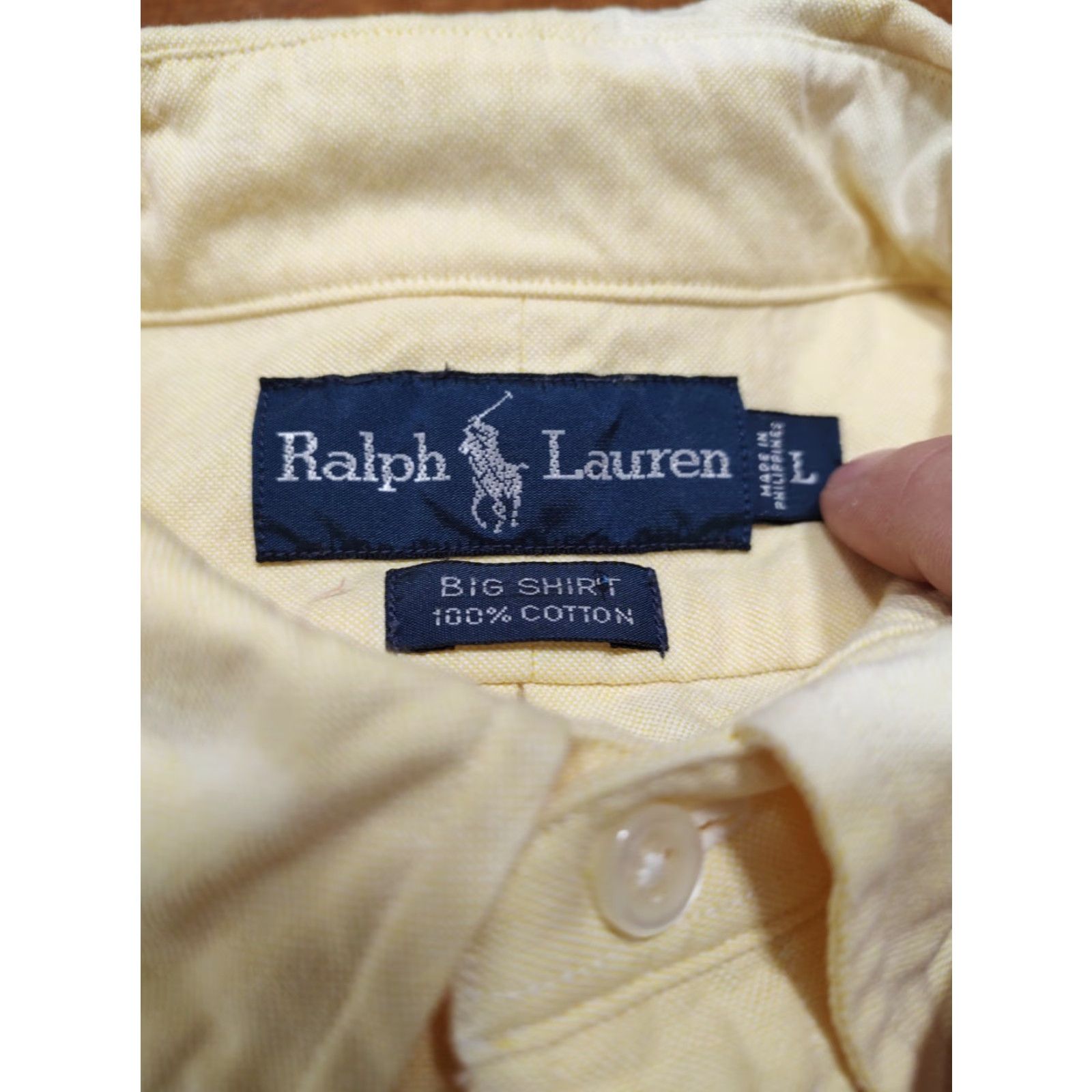 Ralph Lauren VINTAGE Polo Ralph Lauren Shirt Adult L Yellow Acid Wash Button Down Mens Size US L / EU 52-54 / 3 - 4 Thumbnail