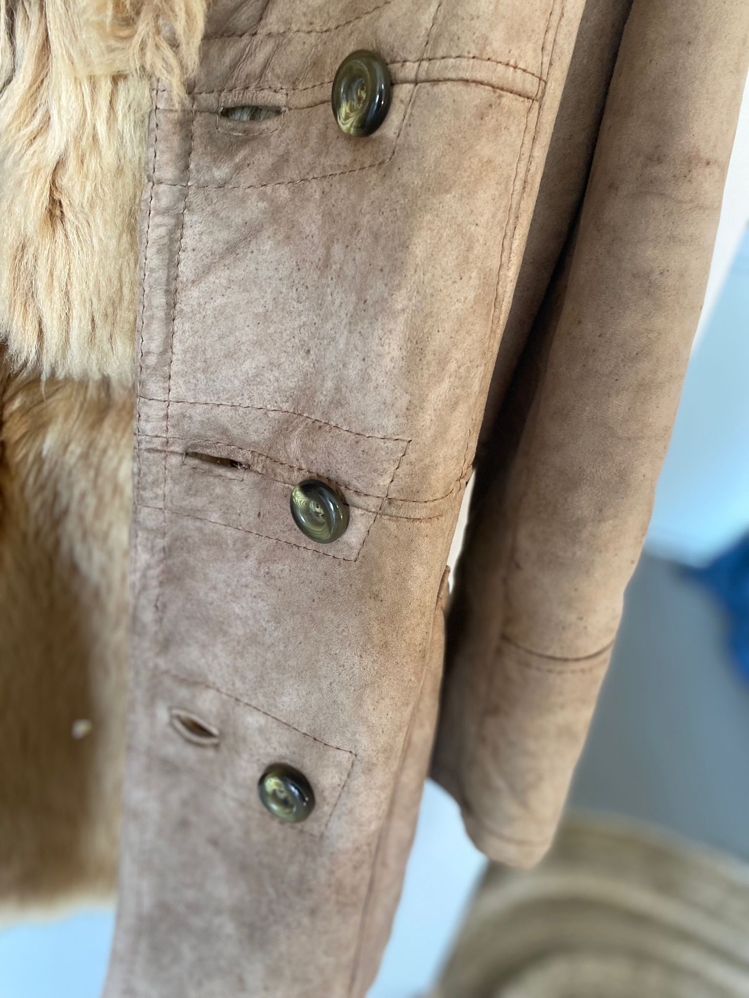 Other Original Shearling Sheepskin Fur Vintage Coat for Men M/L Size US M / EU 48-50 / 2 - 14 Thumbnail