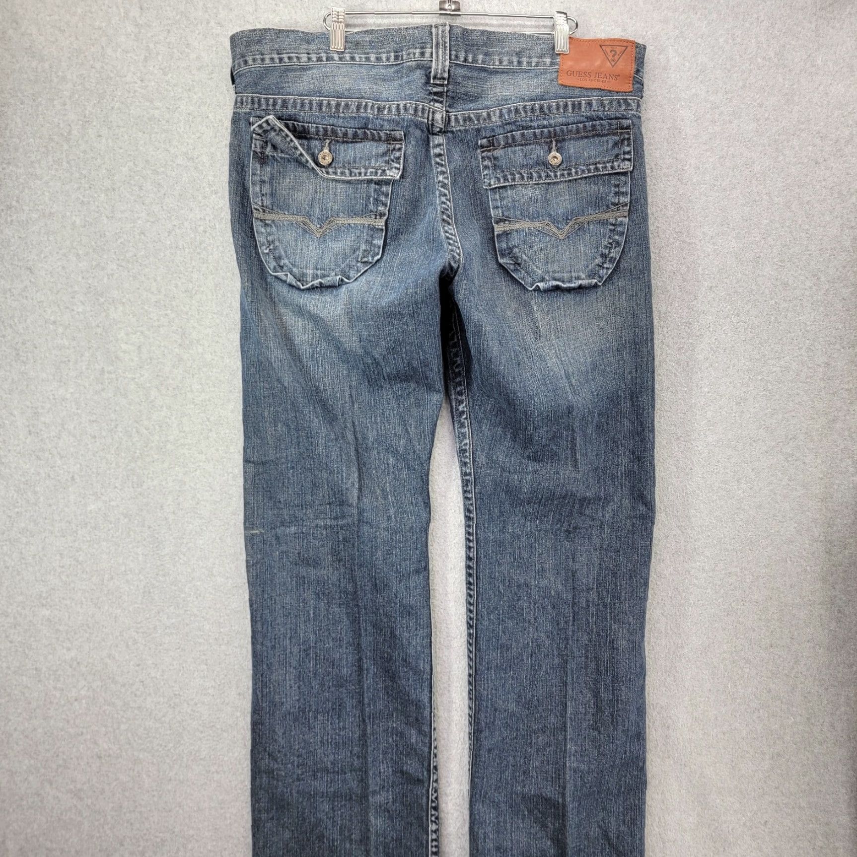 Guess Guess Pasadena Straight Jeans Mens 38x32 Back Flap Pocket 90s Vintage Blue Denim Cotton Brand GUESS Shirt? Size US 38 / EU 54 - 5 Thumbnail