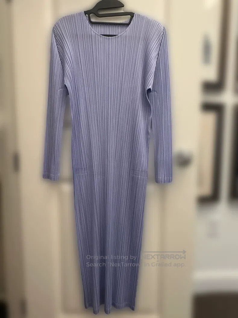 Issey Miyake Issey Miyake Purple Ruched Dress Size XL / US 12-14 / IT 48-50 - 2 Thumbnail