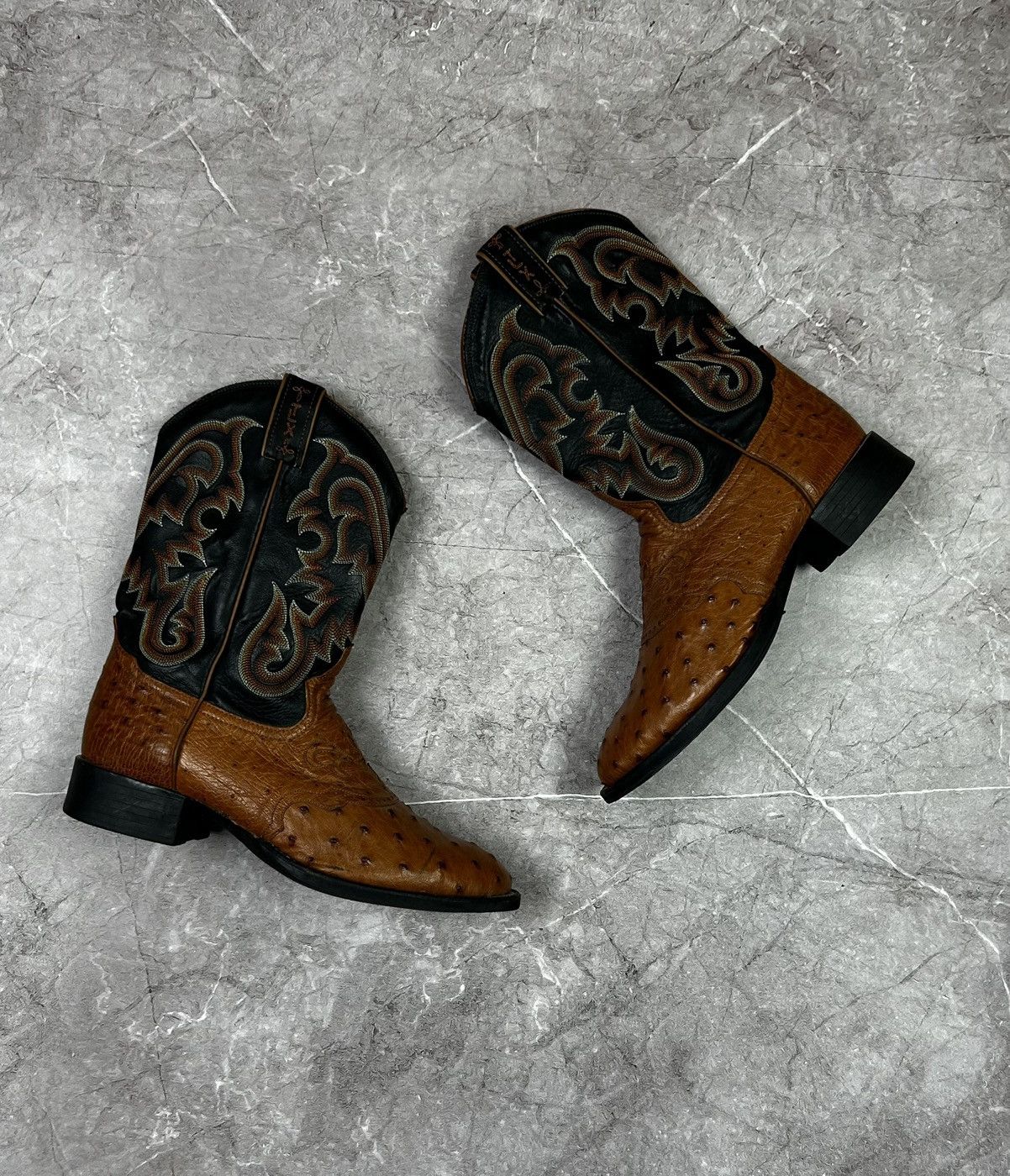 Tony Lama Tony Lama Black brown Ostrich Western Cowboy Boots Size US 9 / EU 42 - 2 Thumbnail