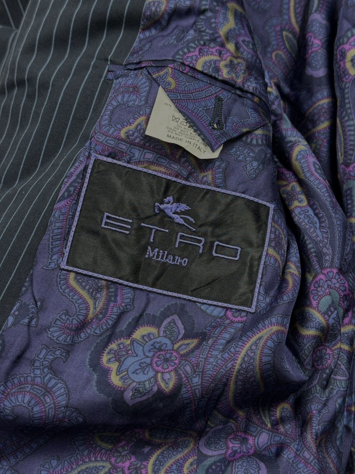 Etro Etro Two Button Striped Cotton Blazer (Y1252) Size 40R - 7 Thumbnail