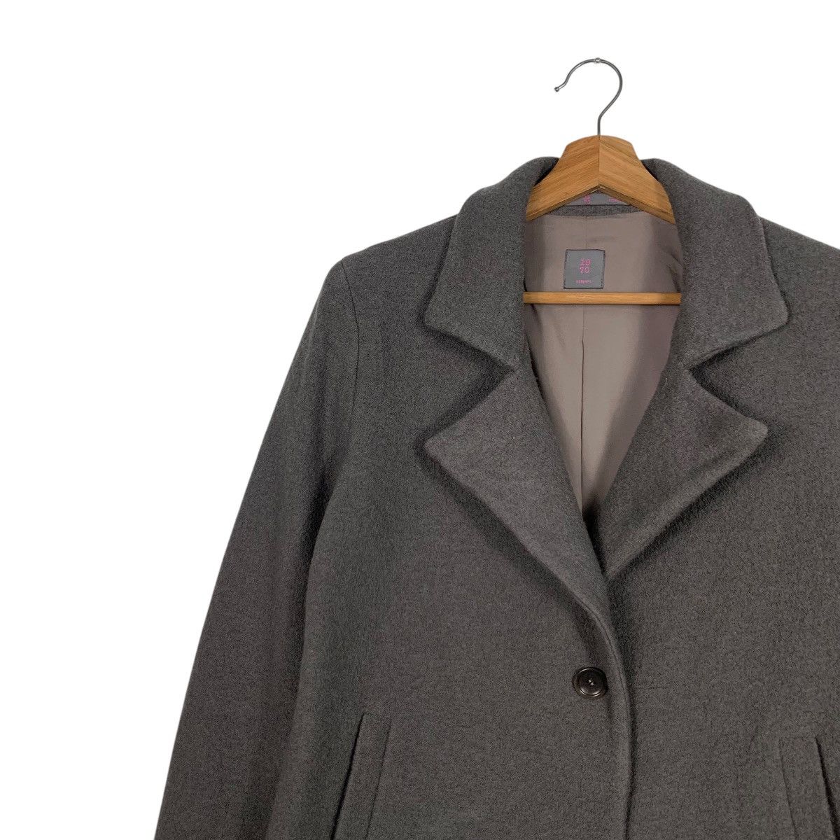 Japanese Brand 1970 SEVENTY Made in Bulgaria Wool Coat #1830-C79 Size M / US 6-8 / IT 42-44 - 6 Thumbnail