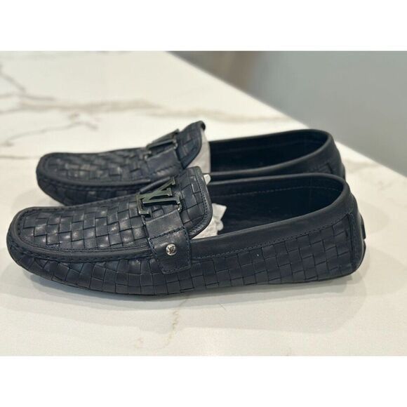 Louis Vuitton Louis Vuitton Monte Carlo Loafers in Woven Black Leather Siz Size US 10 / EU 43 - 9 Thumbnail