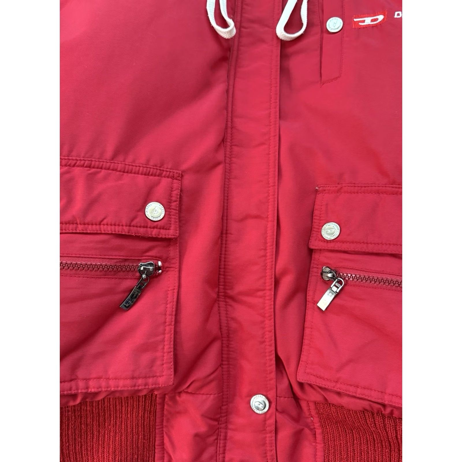 Diesel VINTAGE Diesel Bomber Jacket Unisex S Red Nano Nylon Faux Fur Y2K Japan Style 90s City Diesel Japan Style Size US S / EU 44-46 / 1 - 6 Thumbnail