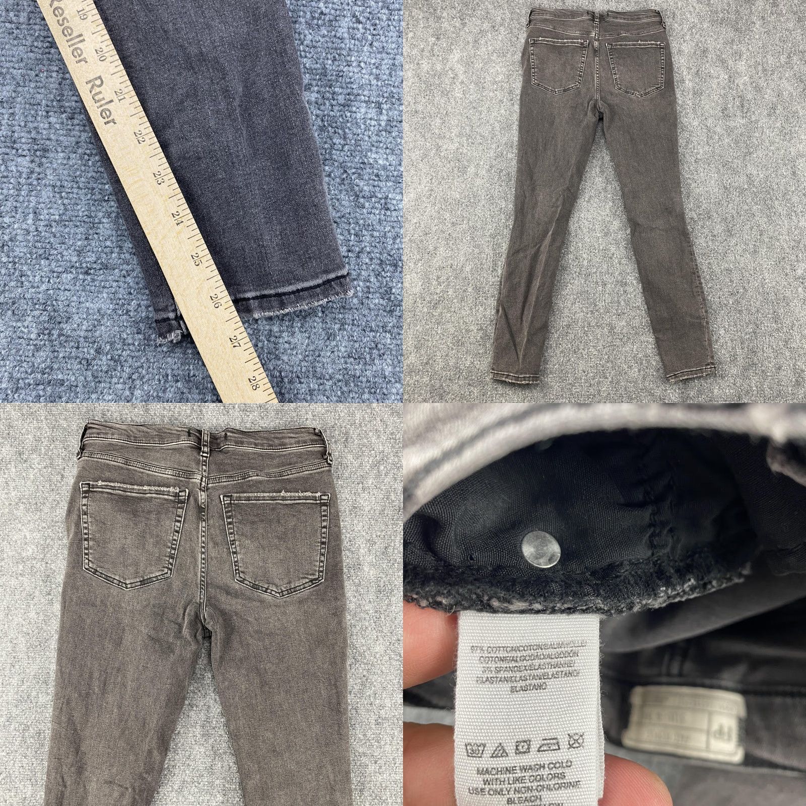 Free People Free People Jeans Womens 28 Gray Distressed Ripped Knee Skinny Stretch Denim Jeans Size 28" / US 6 / IT 42 - 8 Thumbnail