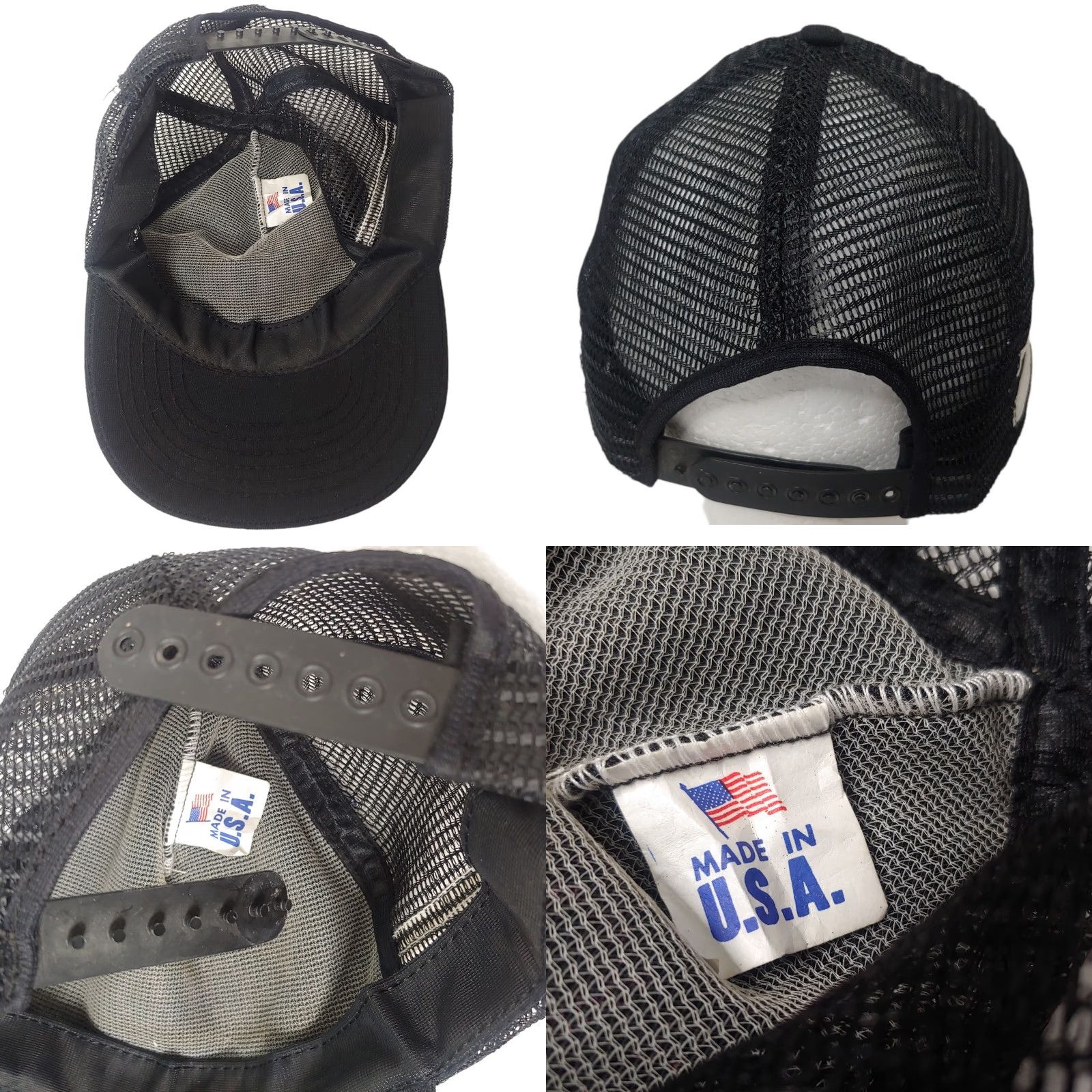 Pinko VINTAGE Grumpy Old Fart Cap Hat 2 Stripe Black White Pink Adjustable Men Snapback Vintage Two Stripe Cap Size ONE SIZE - 8 Thumbnail
