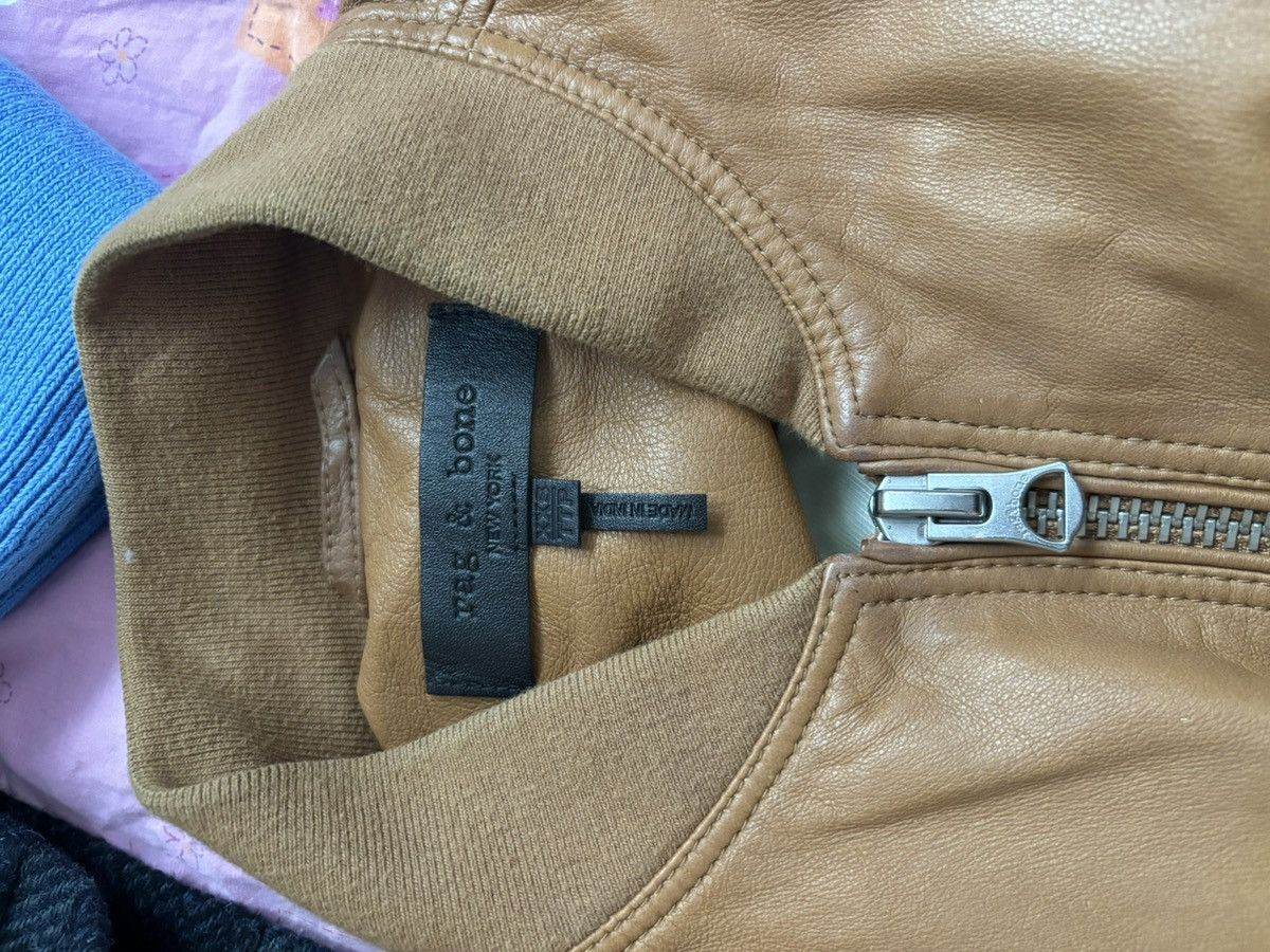 Rag & Bone Rag & Bone Manston Lamb Leather Bomber Jacket Size XXS / US 00 / IT 34 - 5 Thumbnail