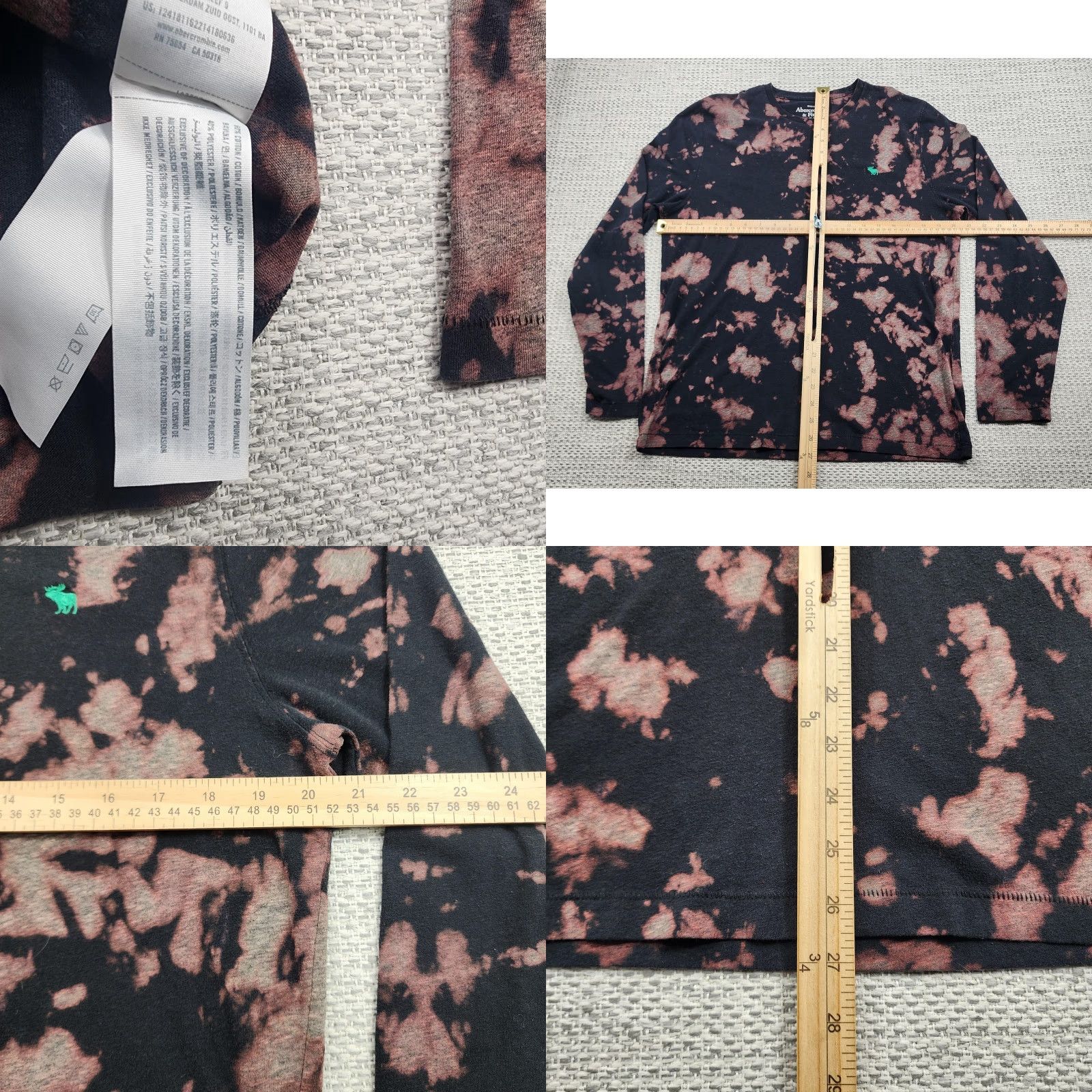 Abercrombie & Fitch VINTAGE Abercrombie & Fitch Shirt Mens L Black Tie Dye Long Sleeve Muscle Top Size US L / EU 52-54 / 3 - 8 Thumbnail