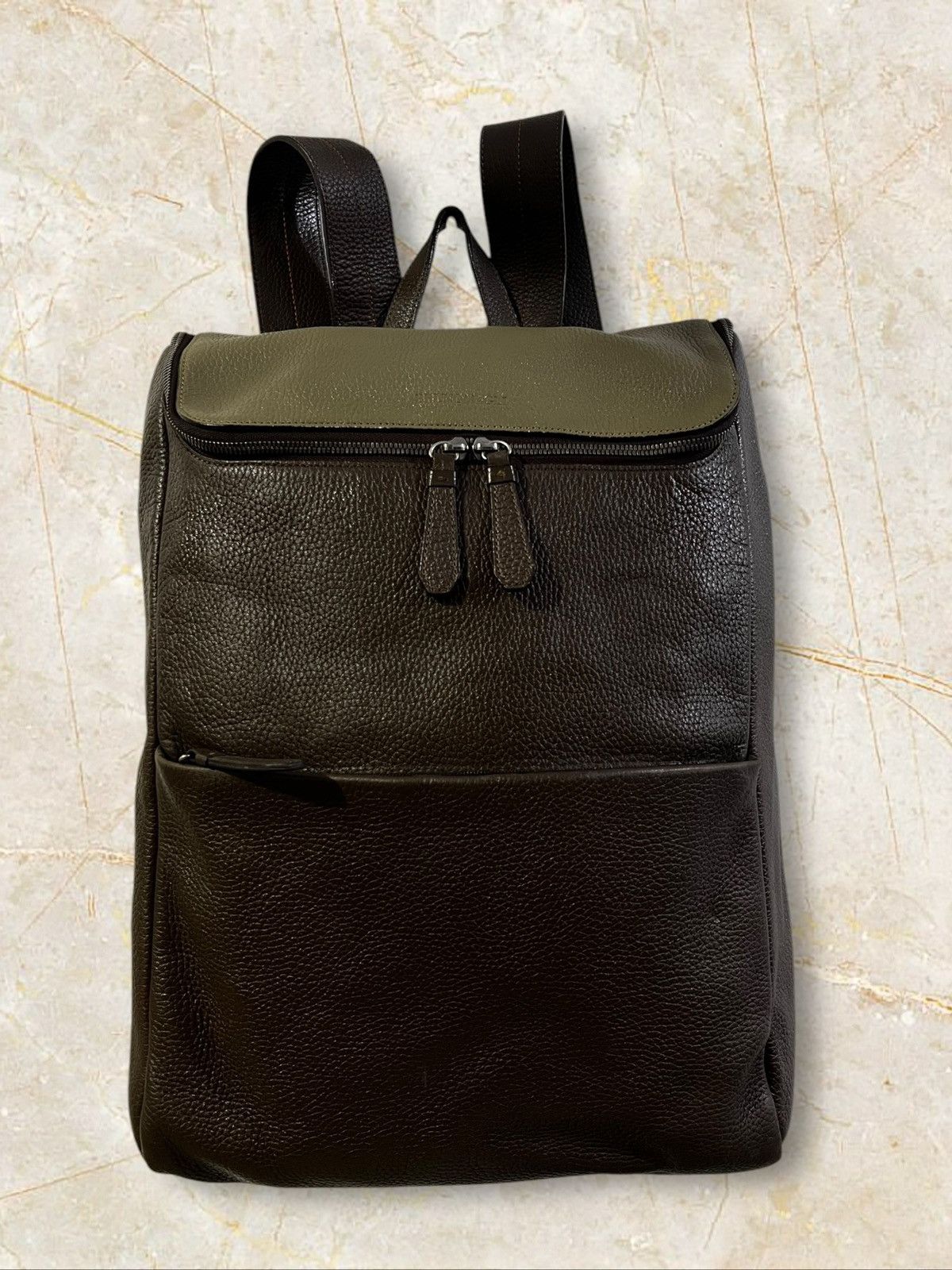 Bruno Magli Bruno Magli Paco Pebble Leather Casual Backpack AW13 Size ONE SIZE - 1 Thumbnail