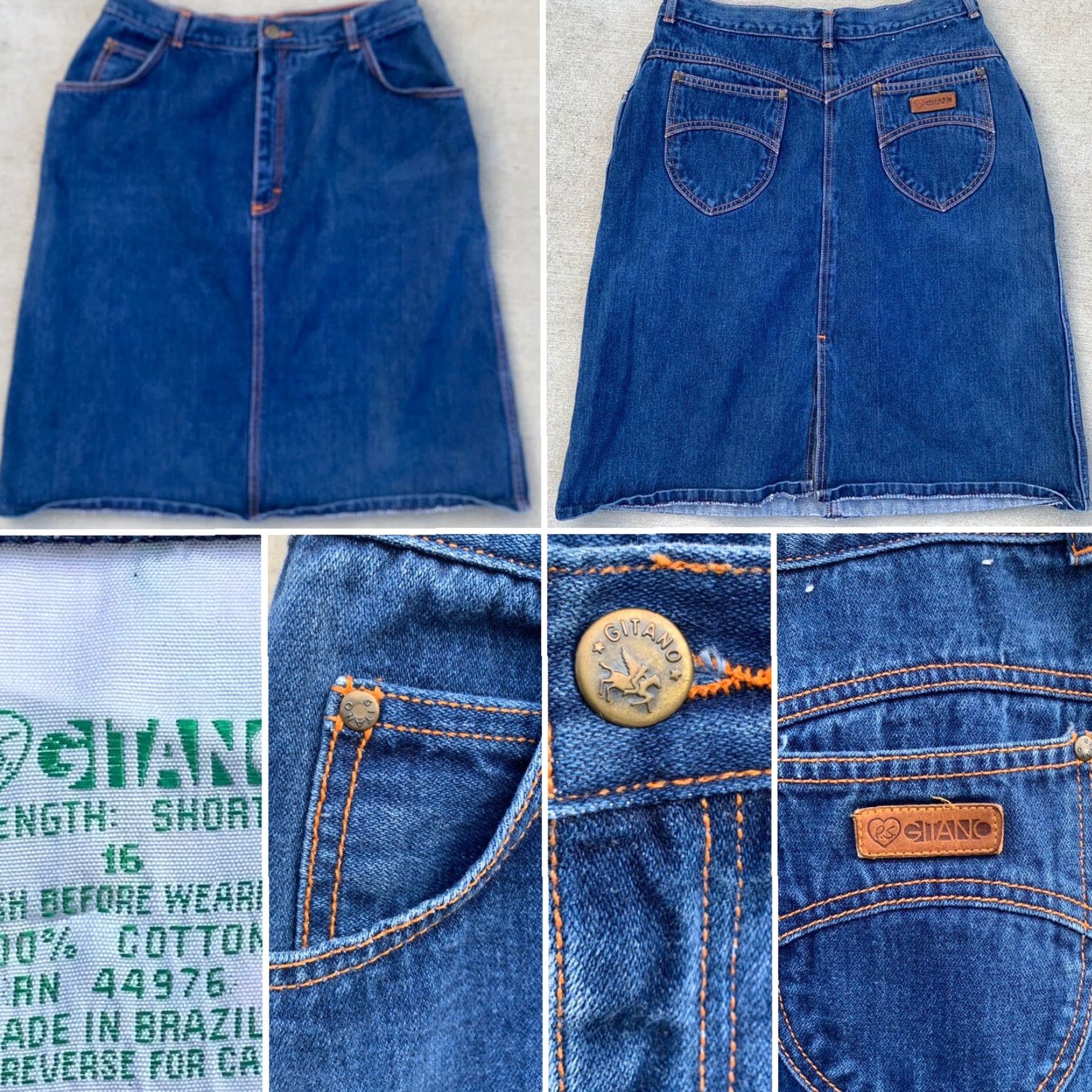 Vintage VINTAGE Gitano PS Jeans Skirt High Waist Denim 1980s 80s Size 18 30” Waist Blue Hip Hippy Casual Mens Womens Girls Size 40" / US 18 - 2 Thumbnail