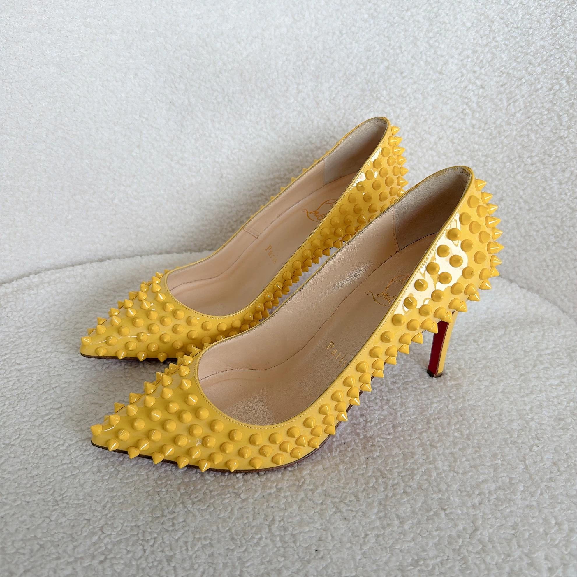 Christian Louboutin Christian Louboutin Yellow Pointed Toe Heels 37.5 Size US 7 / IT 37 - 1 Thumbnail