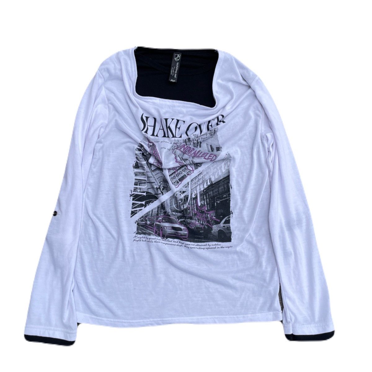 If Six Was Nine 2000s Japanese archive Layered Drape Poem Long Sleeve Tee Size US S / EU 44-46 / 1 - 2 Thumbnail