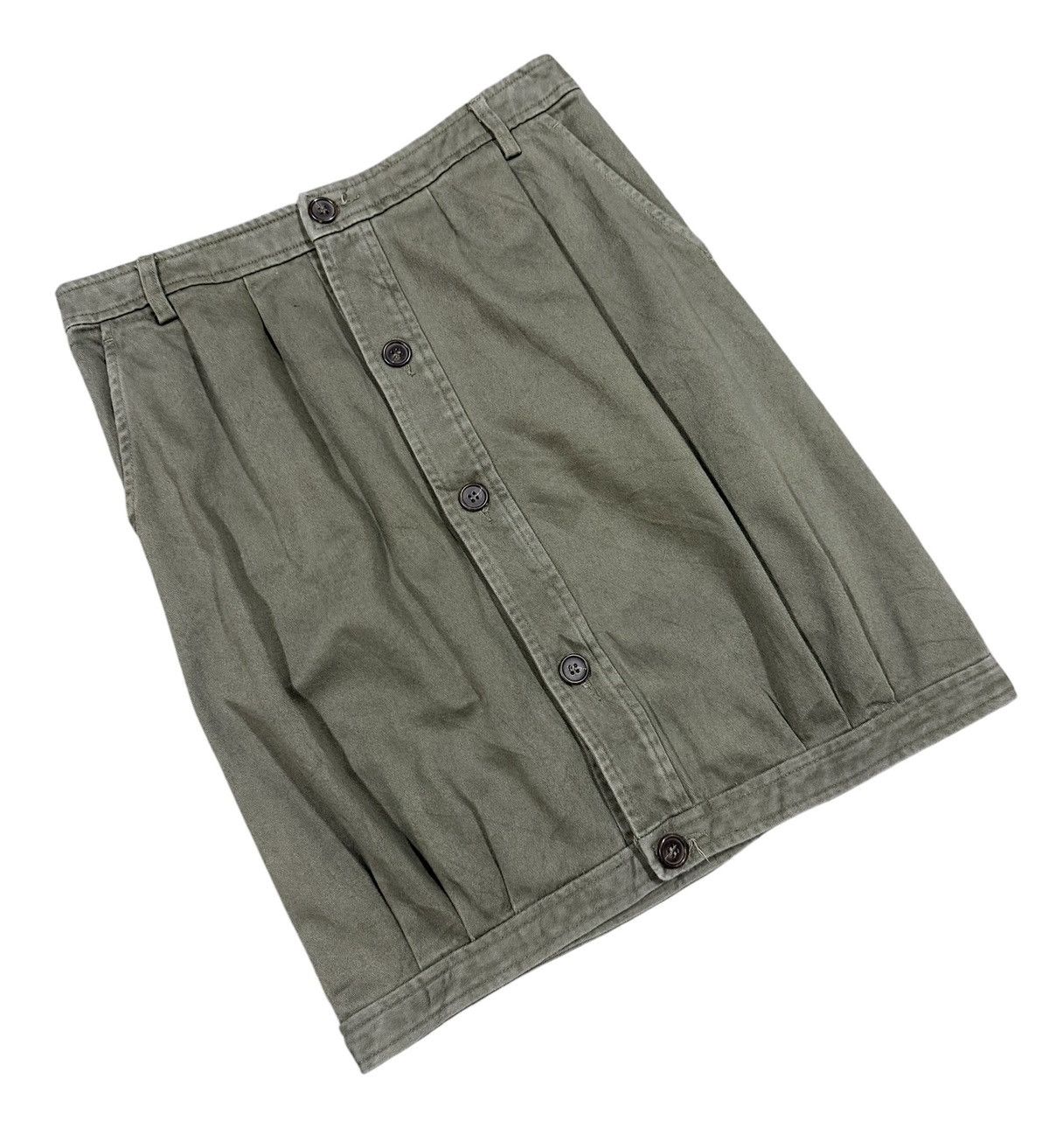 A.P.C. Vtg✅A.P.C Rue De Fleurus Olive Green Button Ups Mini Skirt Size 26" / US 2 / IT 38 - 5 Thumbnail