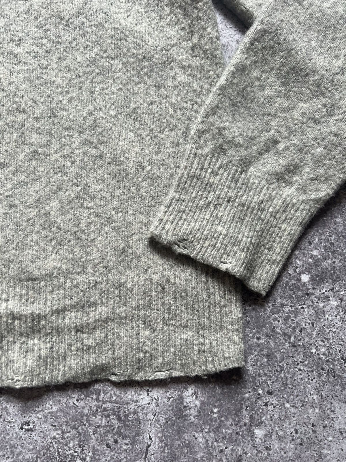 Allsaints AllSaints Wool Distressed Sweater Gray Medium Men's Size US M / EU 48-50 / 2 - 8 Thumbnail