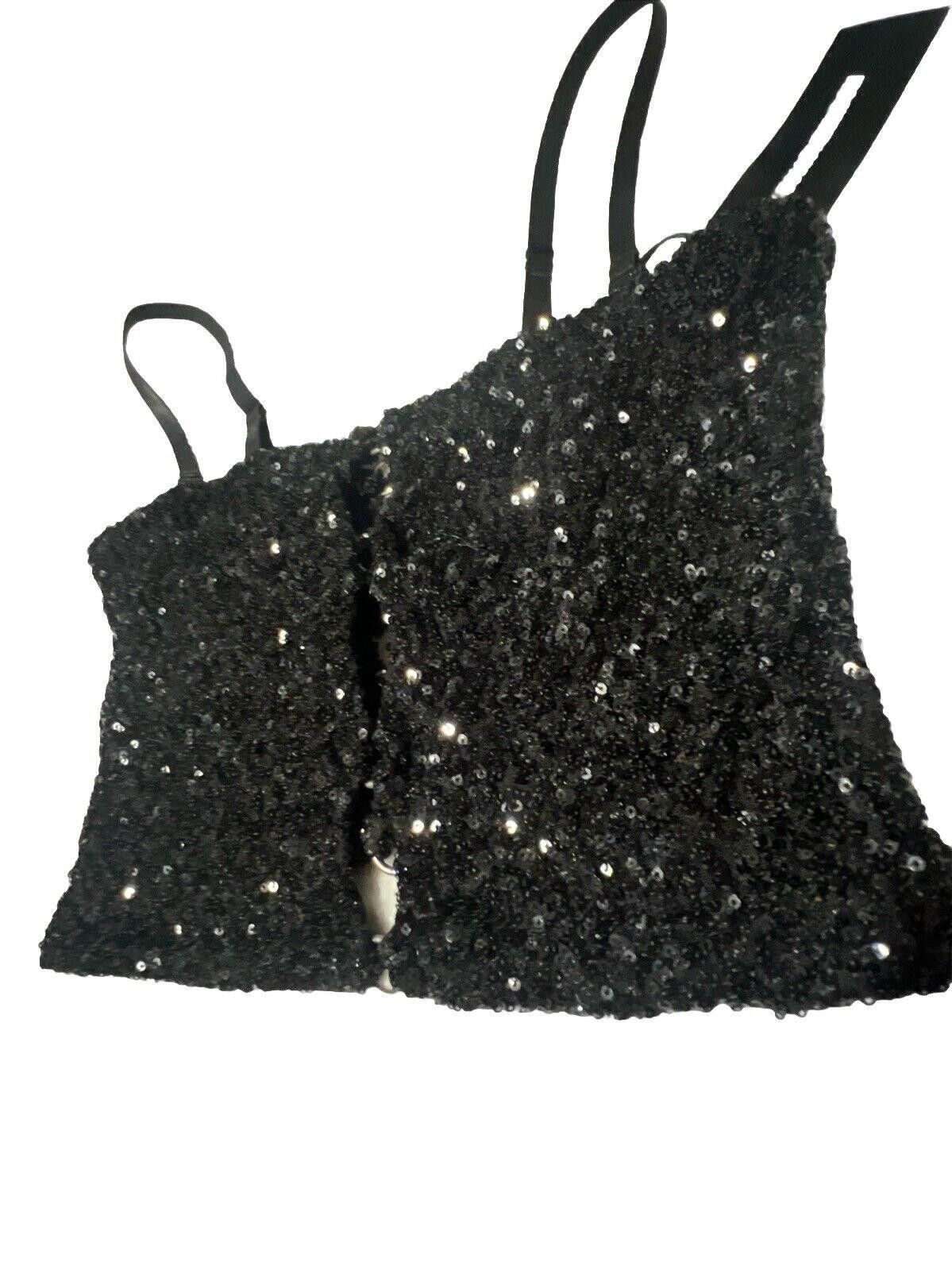 Designer Sequin Sunlit Reflection Tube Top Dolls Kill Rave Bustier Size M / US 6-8 / IT 42-44 - 2 Thumbnail