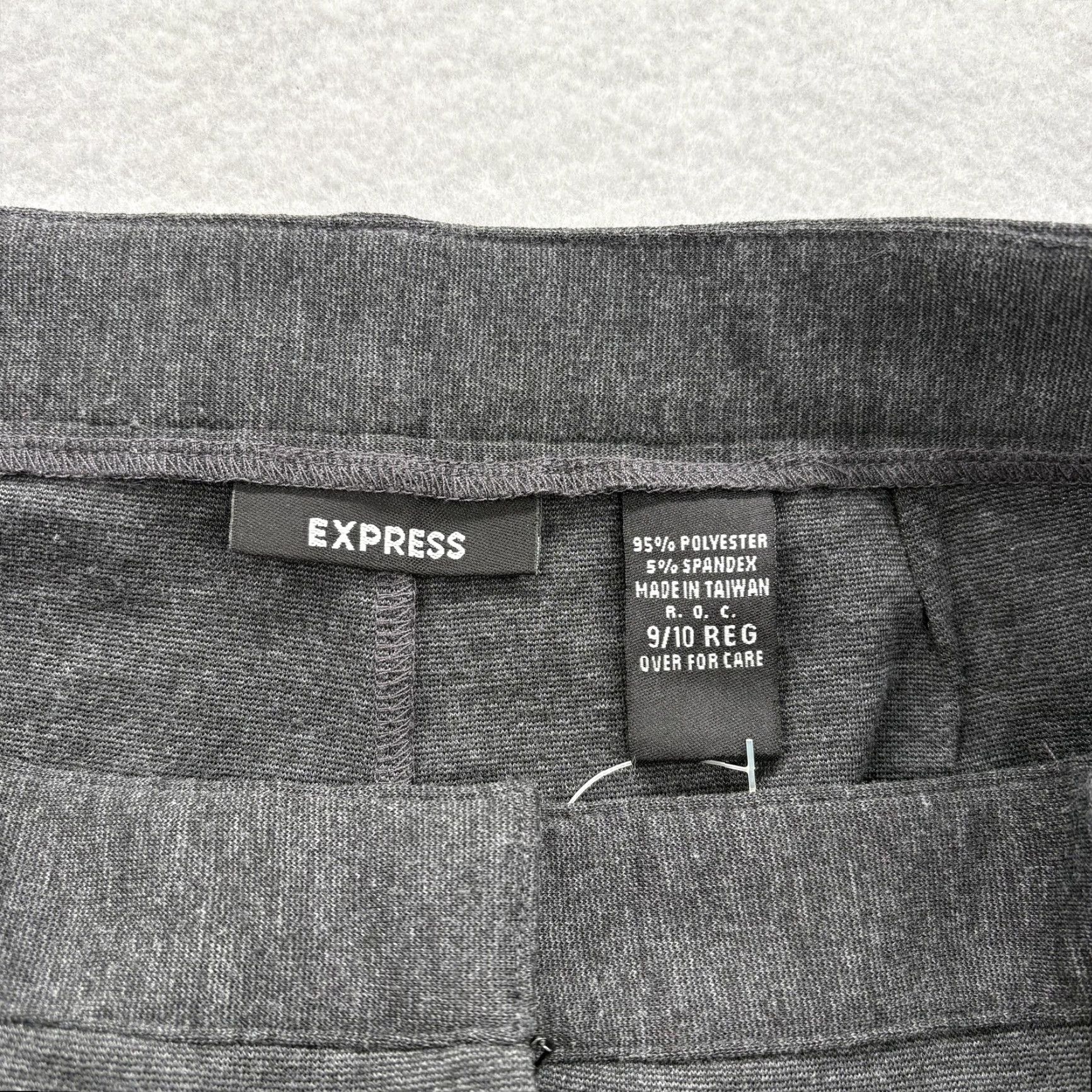 Express Express Ponte Seam Trouser Pants Womens 9/10 Gray Straight Leg Ponte Stretch NWT Size 32" / US 10 / IT 46 - 4 Thumbnail