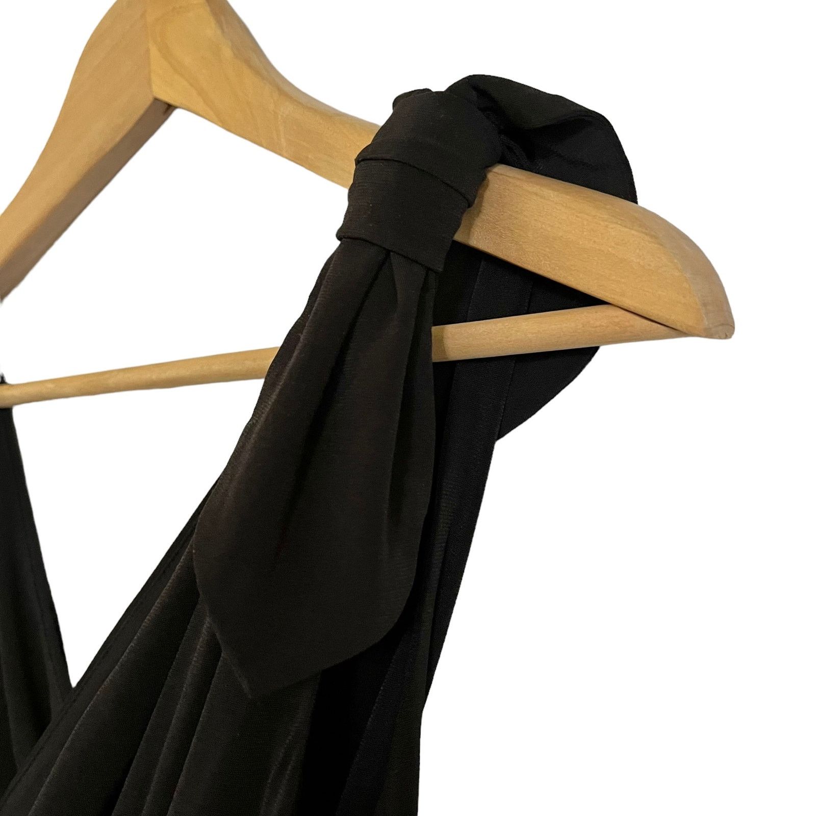 Other NWOT Vicky Tiel Black Sleeveless Draped Grecian Maxi Dress Size XS / US 0-2 / IT 36-38 - 7 Thumbnail