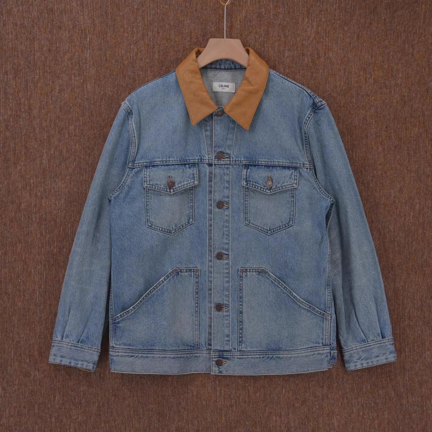Celine Celine Washed Utility Leather Trim Denim Jkt S NWT Size US S / EU 44-46 / 1 - 1 Thumbnail