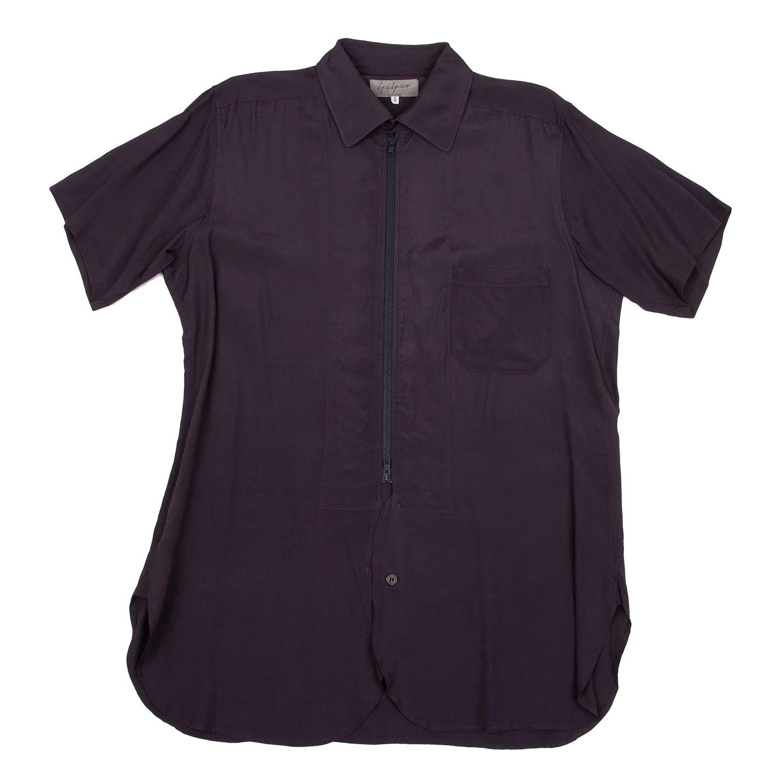 Yohji Yamamoto Yohji Yamamoto Rayon Zip-Up Short Sleeve Shirt Size US M / EU 48-50 / 2 - 1 Thumbnail