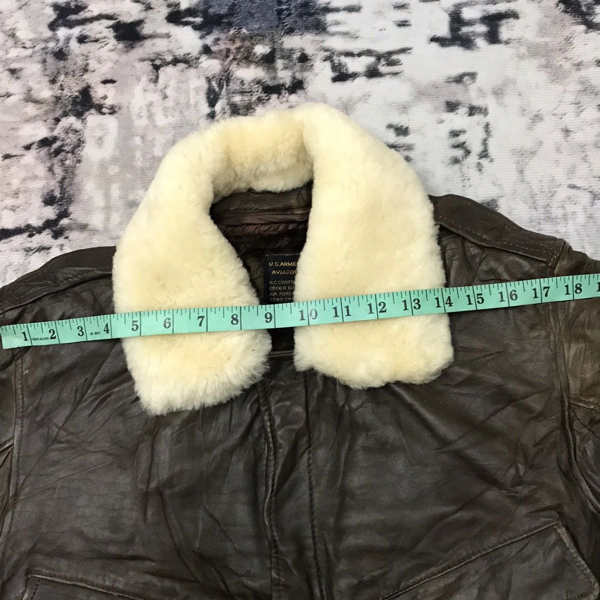 Vintage Vintage U.s Armed Force Aviator Leather Jacket Sherpa Size US S / EU 44-46 / 1 - 17 Thumbnail