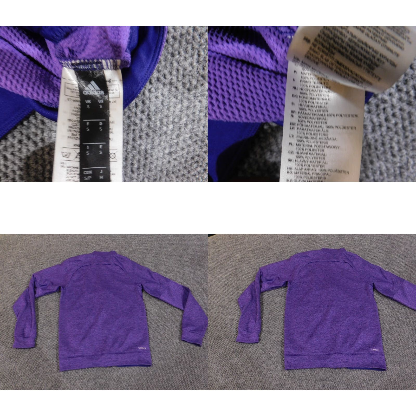 Adidas Adidas Sweatshirt Womens Small Purple Climate Full Zip Active Stretch Logo Shirt Size S / US 4 / IT 40 - 8 Thumbnail