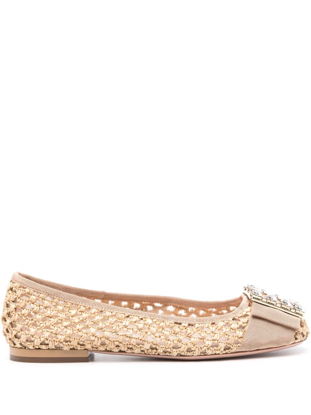 TRÈS VIVIER RAFFIA BALLET FLATS