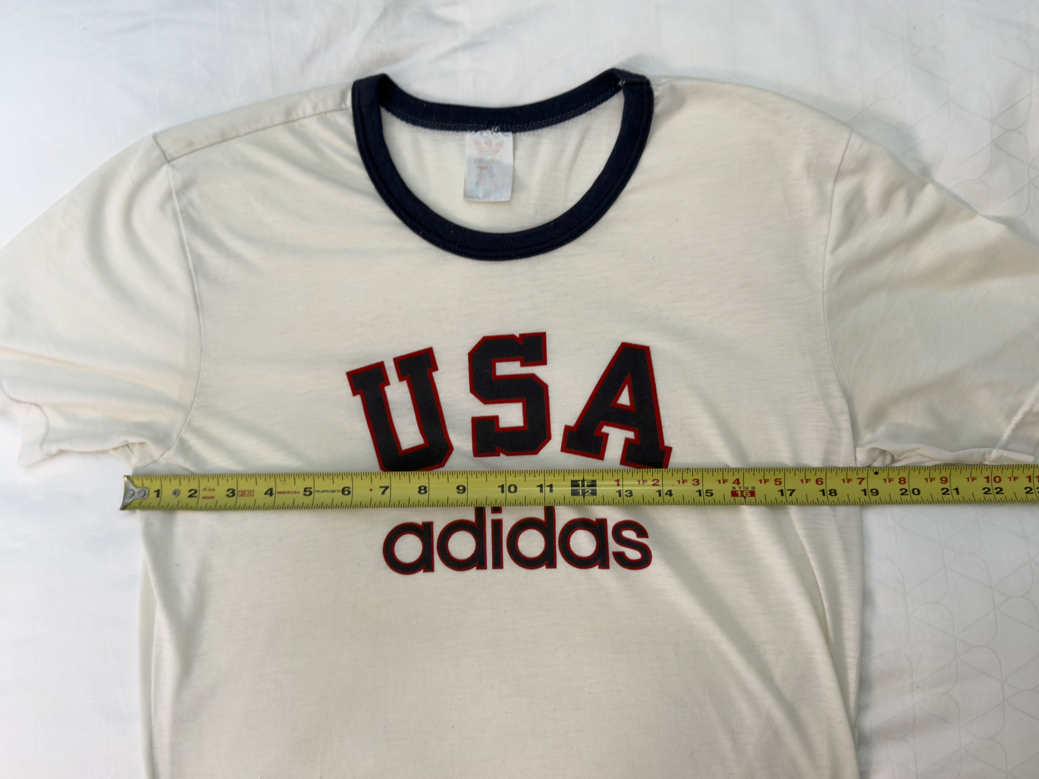 Adidas Vintage Adidas USA Ringer T-Shirt White/Navy/Red Size US L / EU 52-54 / 3 - 5 Thumbnail