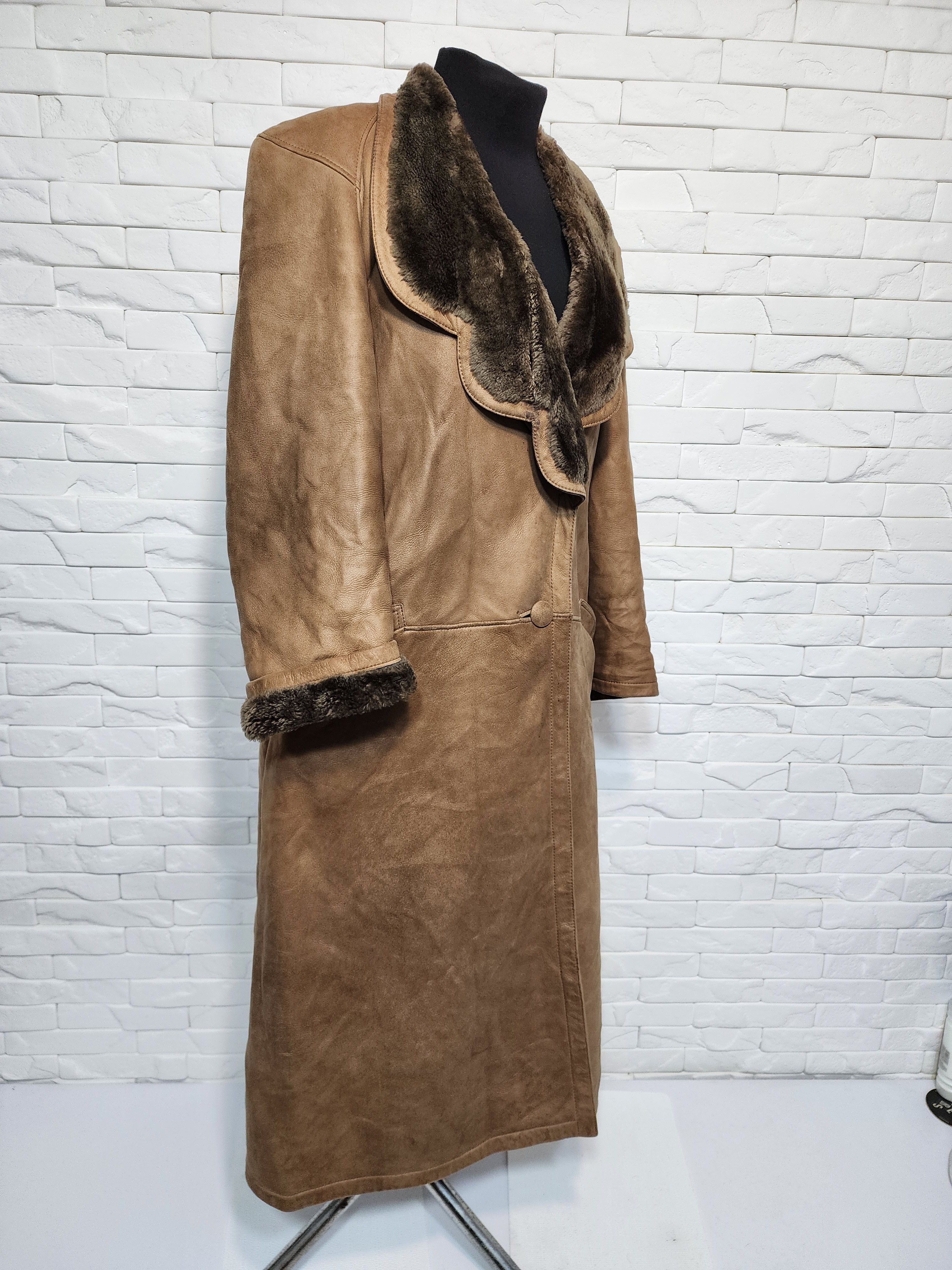 Genuine Leather Women's Brown Sheepskin Coat: Genuine Fur Size XL / US 12-14 / IT 48-50 - 3 Thumbnail
