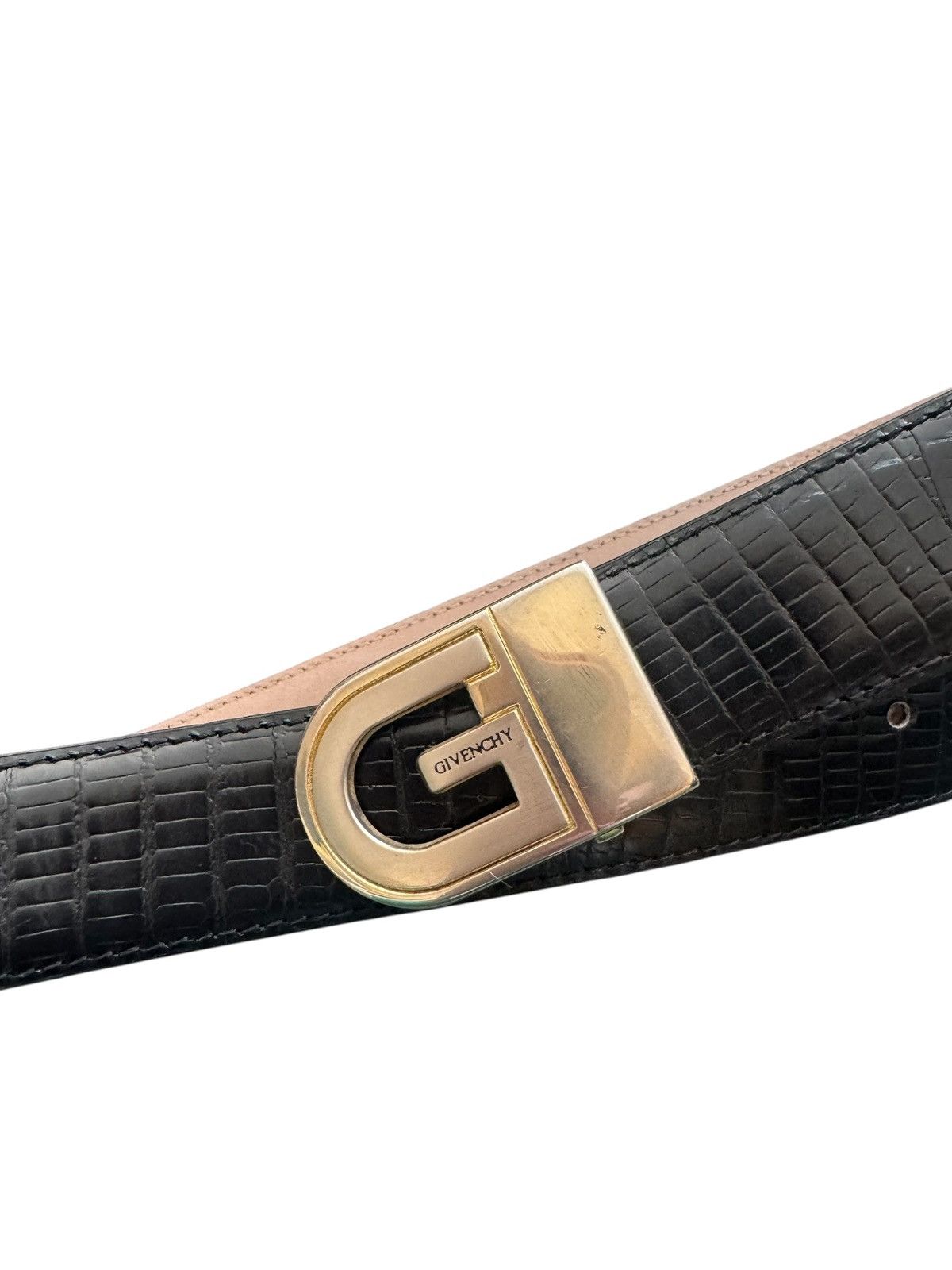 Givenchy Vintage GIVENCHY Gentleman Belt Black Embossed Leather Size ONE SIZE - 9 Thumbnail