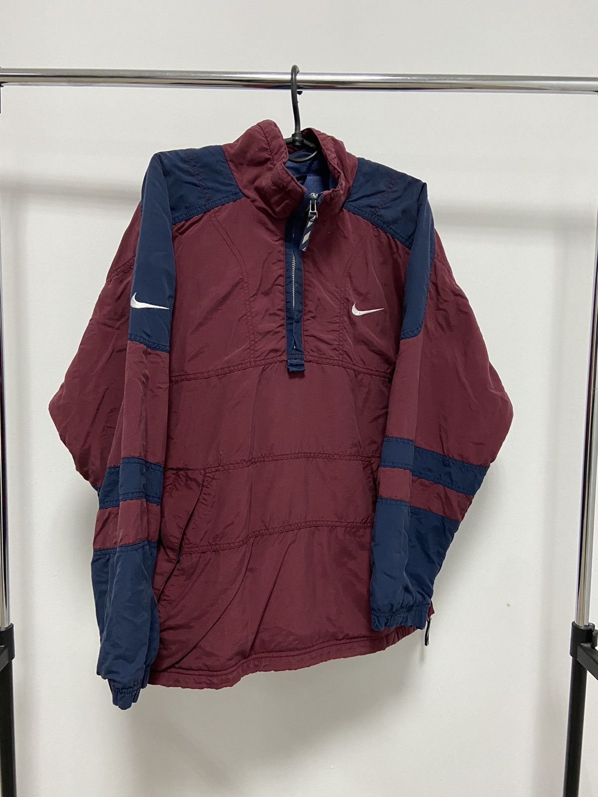 Nike × Vintage Nike Vintage Jacket Fleece 1/3 Nylon Logo Spell Out Size US M / EU 48-50 / 2 - 1 Thumbnail