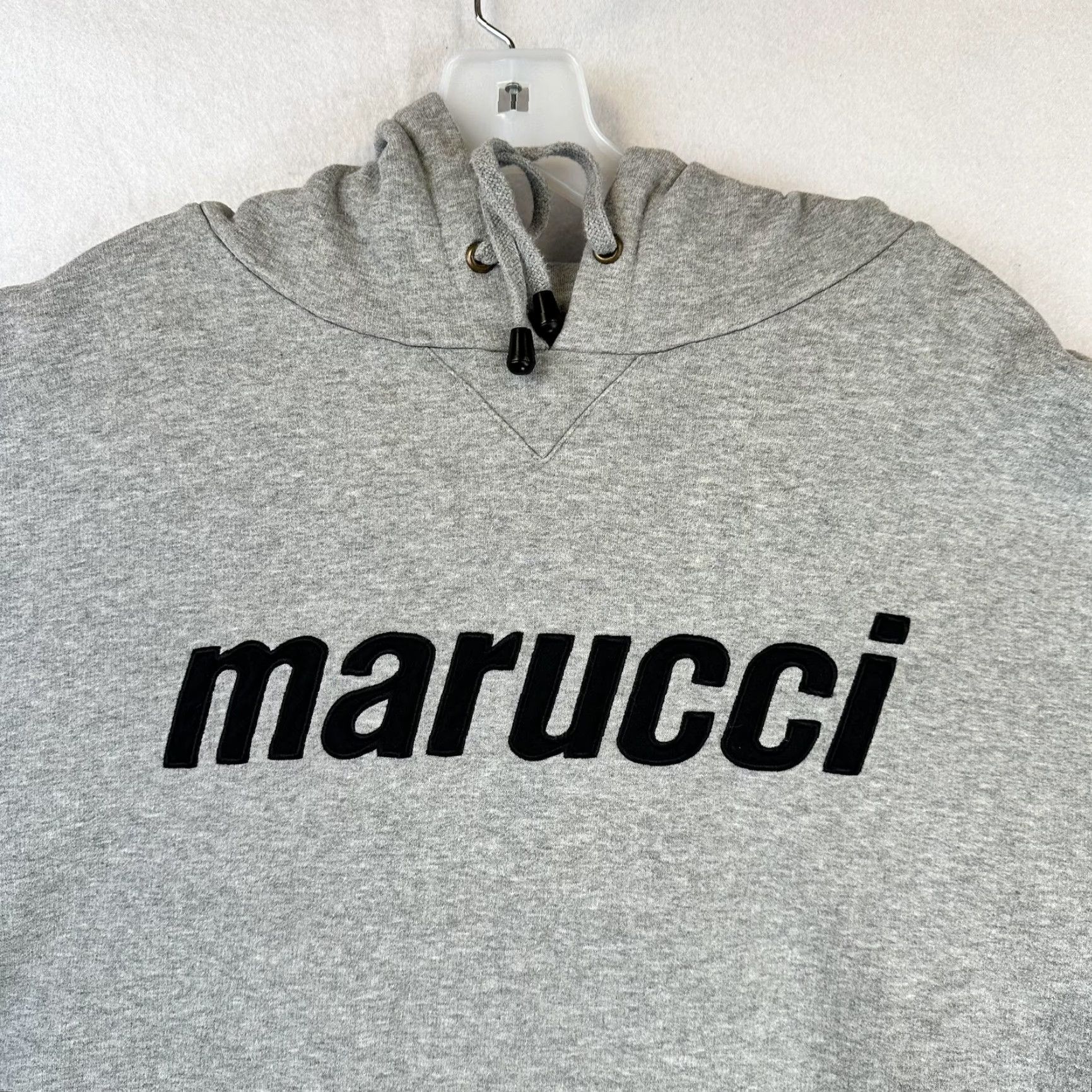 Vintage Marucci Hoodie Mens Medium Gray Pullover Kangaroo Pocket Logo Applique Athletic Size US M / EU 48-50 / 2 - 2 Thumbnail