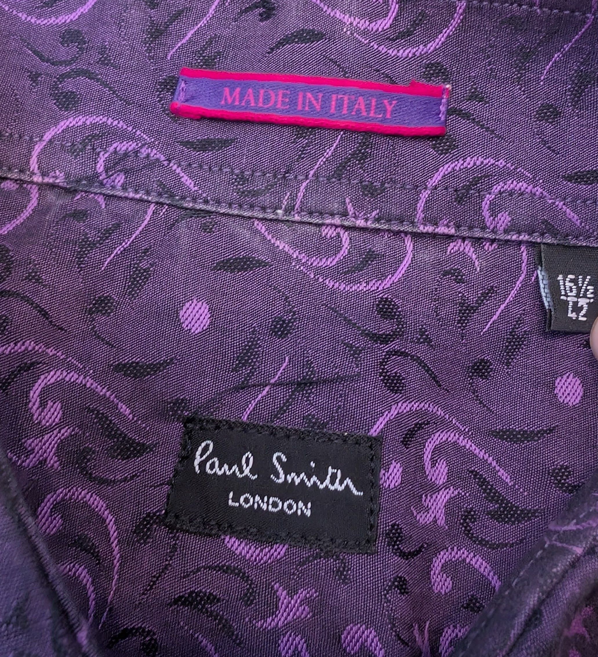 Paul Smith Paul Smith Purple Swirl Pattern Dress Shirt Size 16.5 / 42 Size US L / EU 52-54 / 3 - 3 Thumbnail