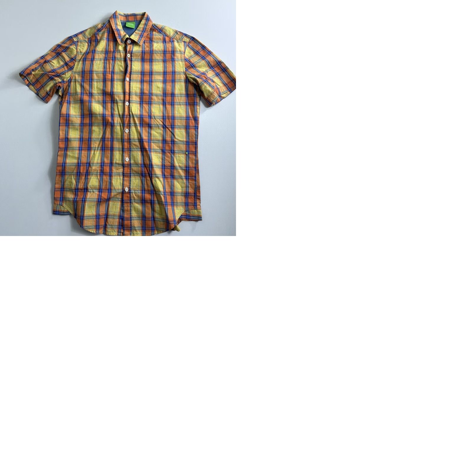 Hugo Boss HUGO BOSS Green Label Button-Up Short Sleeve Plaid Shirt Cotton Size Small Multicolor Men Regular Shirt Size US S / EU 44-46 / 1 - 9 Thumbnail