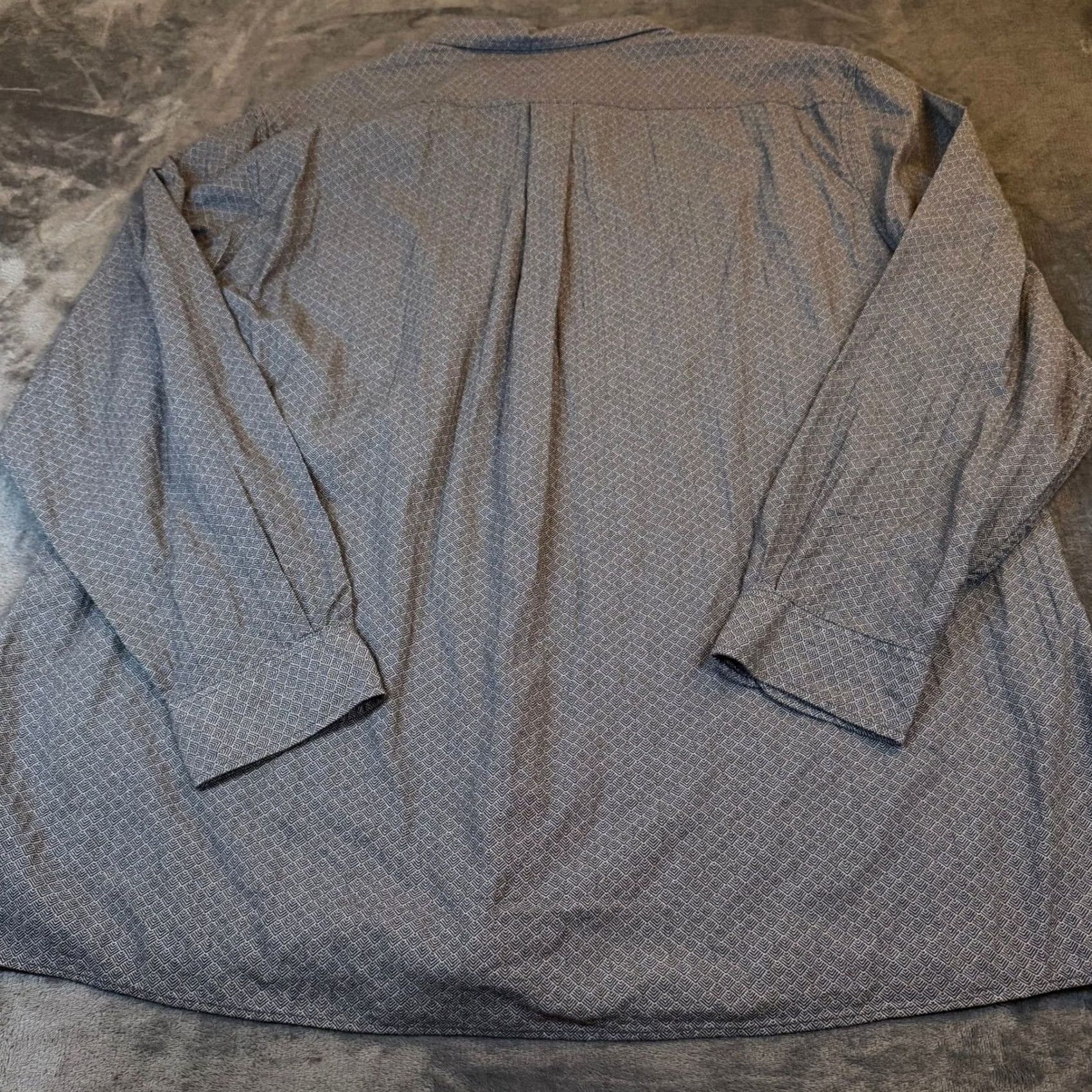 Vintage ROWM Tall Man Button Up Shirt Mens 3XT Blue Geometric Stretch Long Sleeve NWT Size US XXL / EU 58 / 5 - 5 Thumbnail
