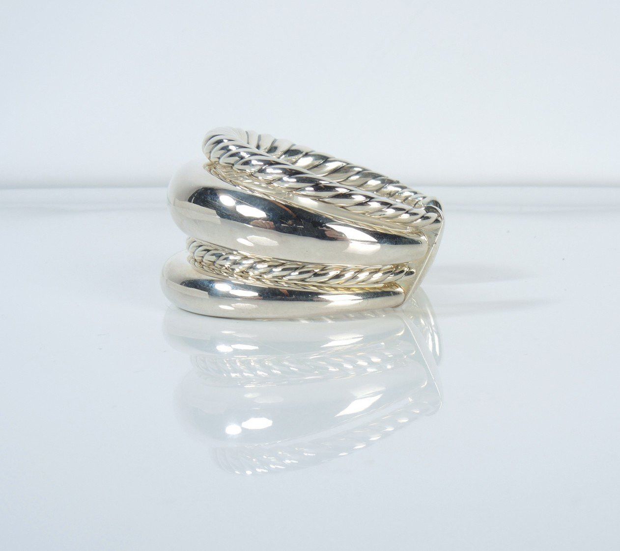 David Yurman o1smst1ft0424 Two Cabel and 2 High Polished Domed Cuffs Size ONE SIZE - 7 Thumbnail