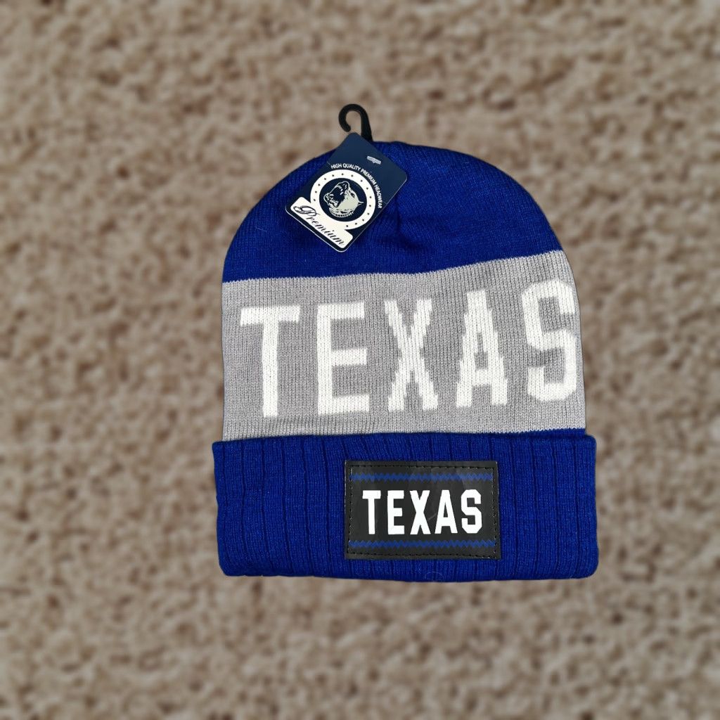 Vintage Texas Knit Beanie Toque Unisex One Size Blue Lightweight Ski Casual Size ONE SIZE - 1 Thumbnail