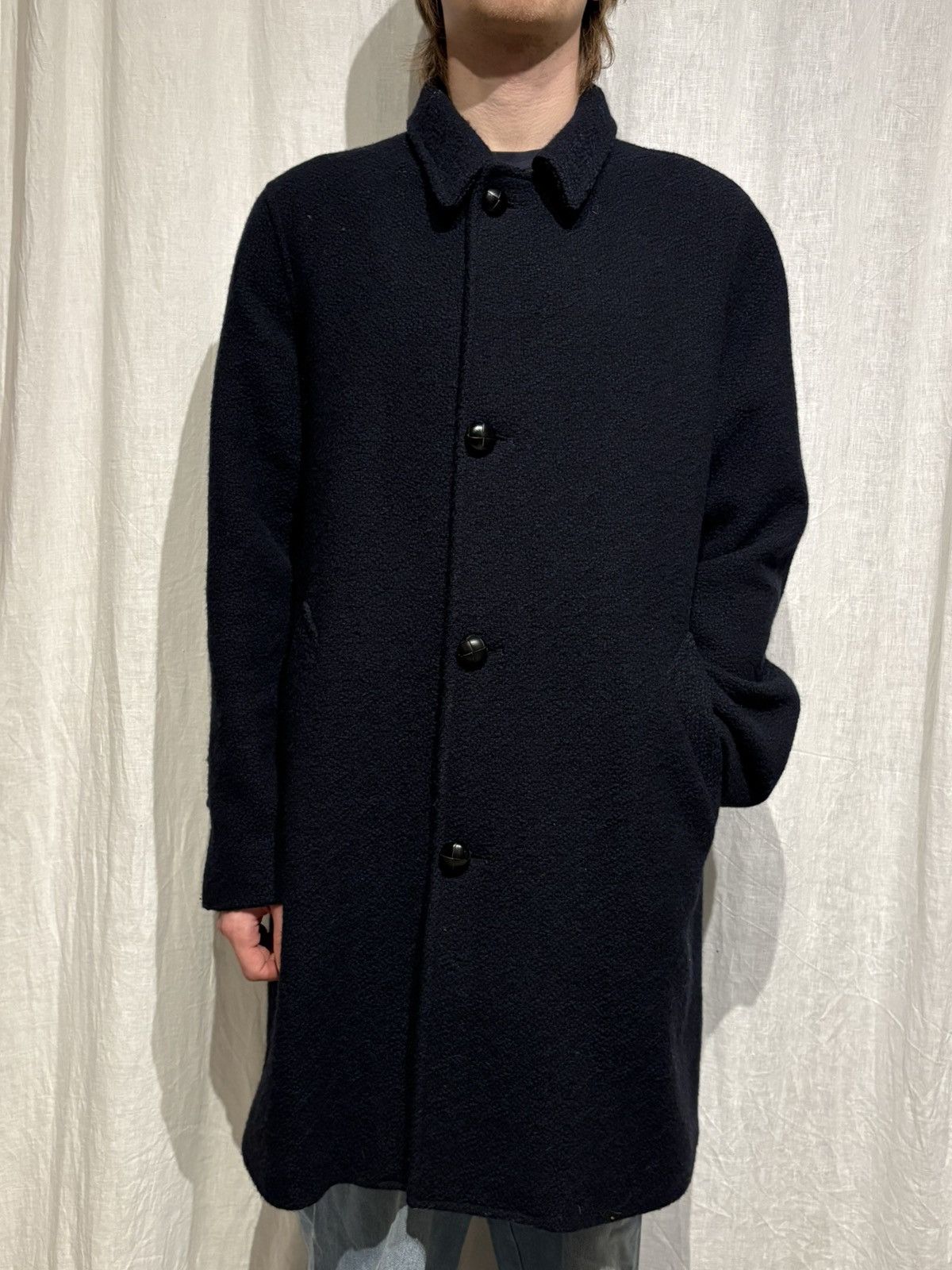 MP Massimo Piombo Massimo Piombo Alpaca navy coat WOOL Size US L / EU 52-54 / 3 - 3 Thumbnail