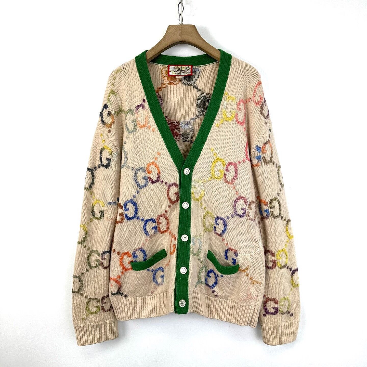 Gucci Gucci Double G Jacquard Knit Cardigan Size XL / US 12-14 / IT 48-50 - 1 Thumbnail
